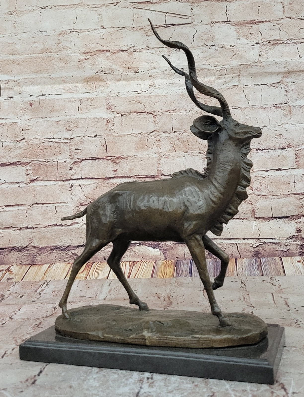 Signed Original Milo Wildlife Animal African Kudu Bronze Sculpture Statue Decor