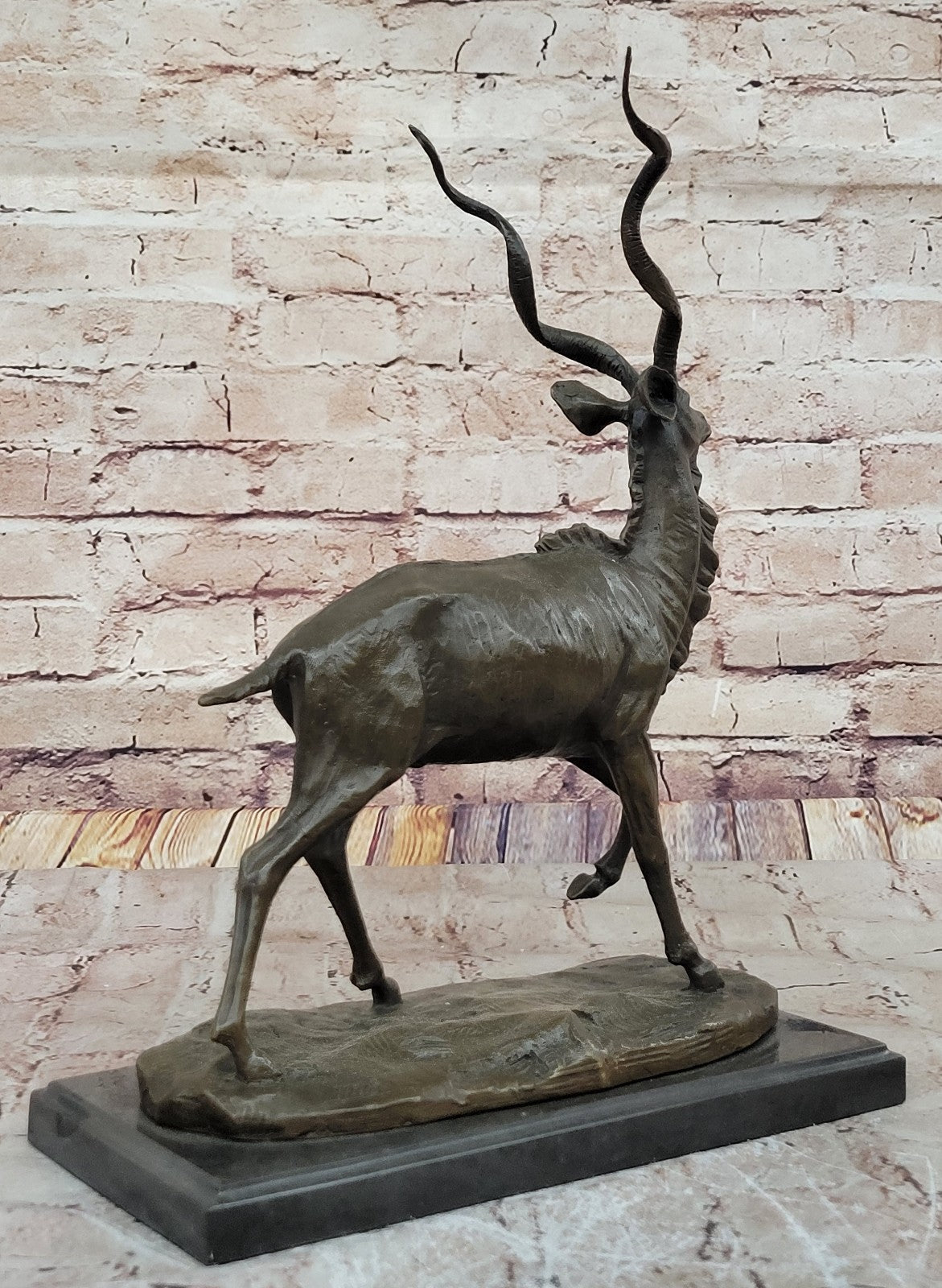 Signed Original Milo Wildlife Animal African Kudu Bronze Sculpture Statue Decor