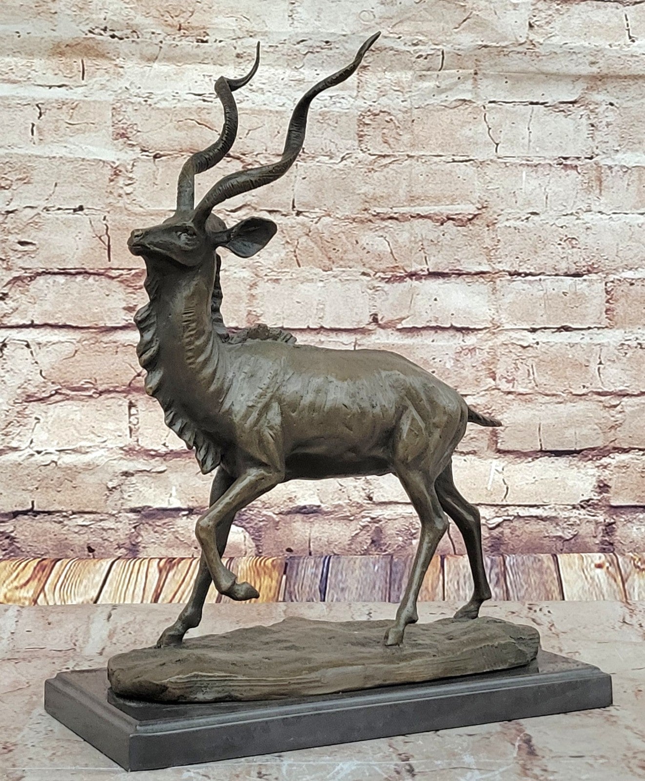 Signed Original Milo Wildlife Animal African Kudu Bronze Sculpture Statue Decor