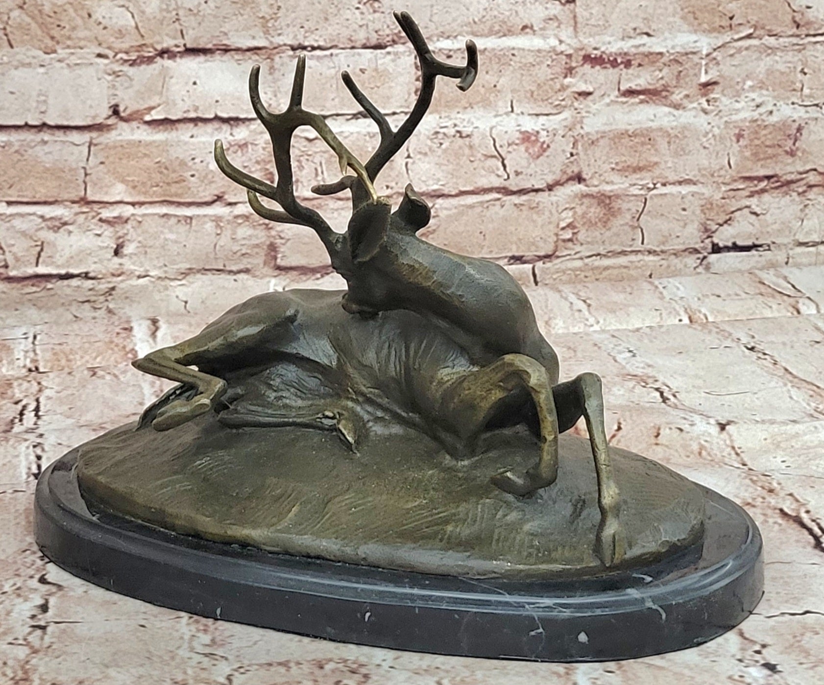 BUCK ANTELOPE TROPHY Handcrafted Original Art Bronze Sculpture Statue Figurine