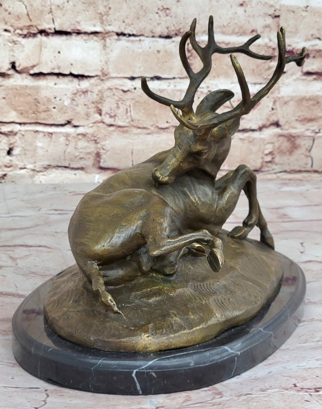 BUCK ANTELOPE TROPHY Handcrafted Original Art Bronze Sculpture Statue Figurine
