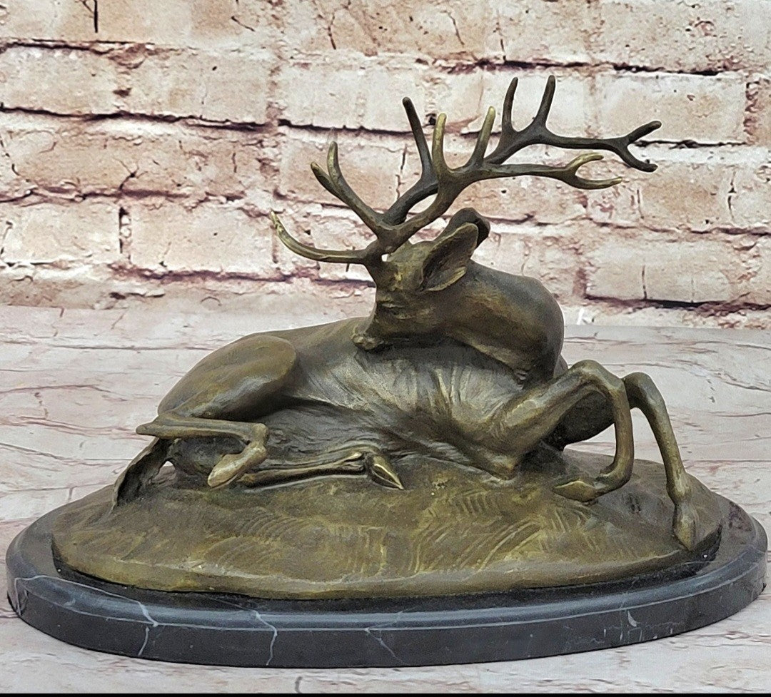 BUCK ANTELOPE TROPHY Handcrafted Original Art Bronze Sculpture Statue Figurine