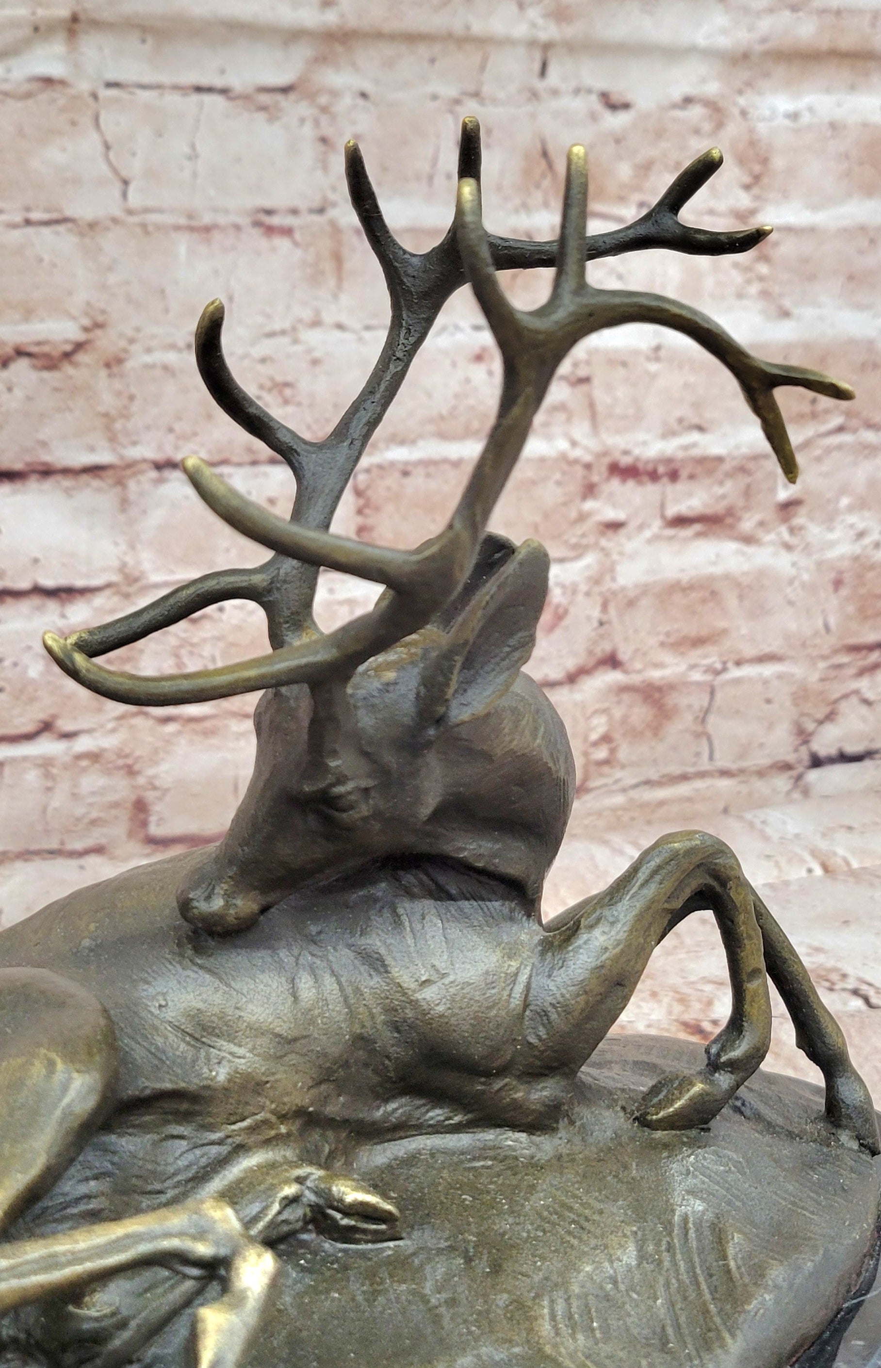 BUCK ANTELOPE TROPHY Handcrafted Original Art Bronze Sculpture Statue Figurine