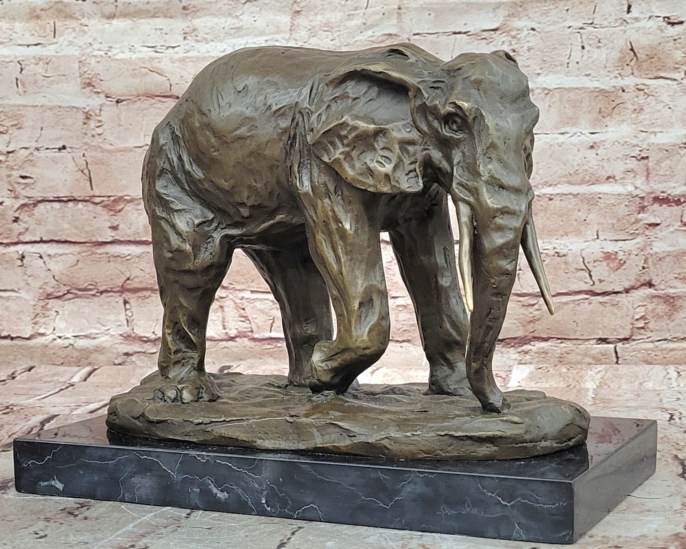 Milo Elephant Bronze Figurine Hot Cast Museum Quality Handcrafted Artwork