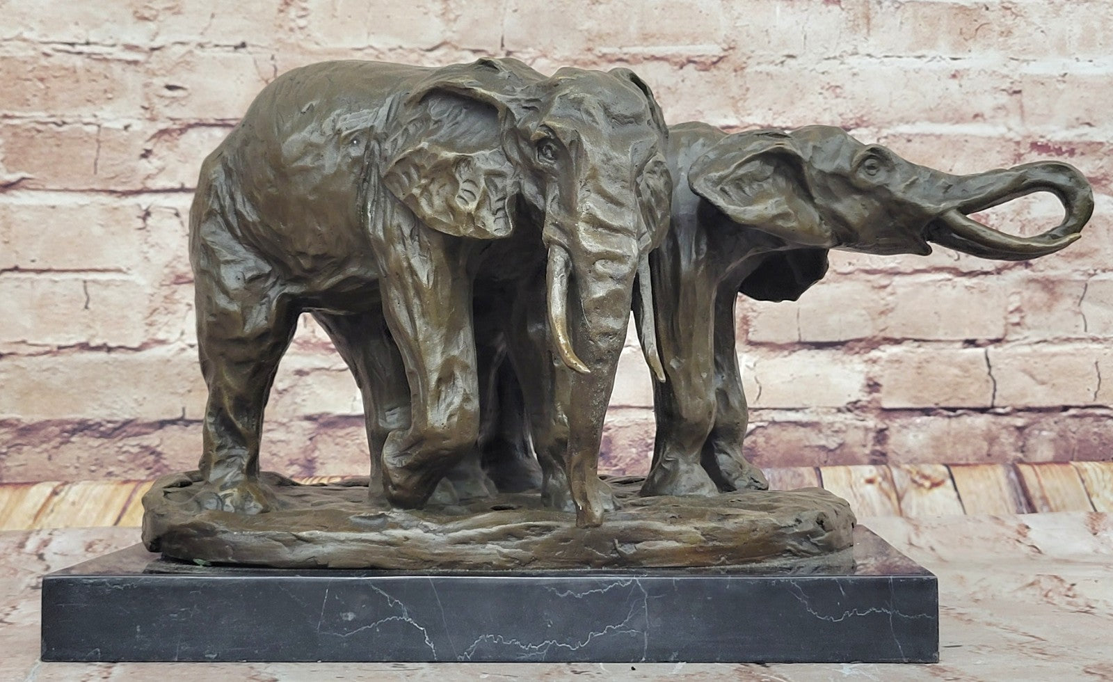 Bronze Sculpture Art Deco Walking Happy Elephants Bronze Sculpture Home Decor