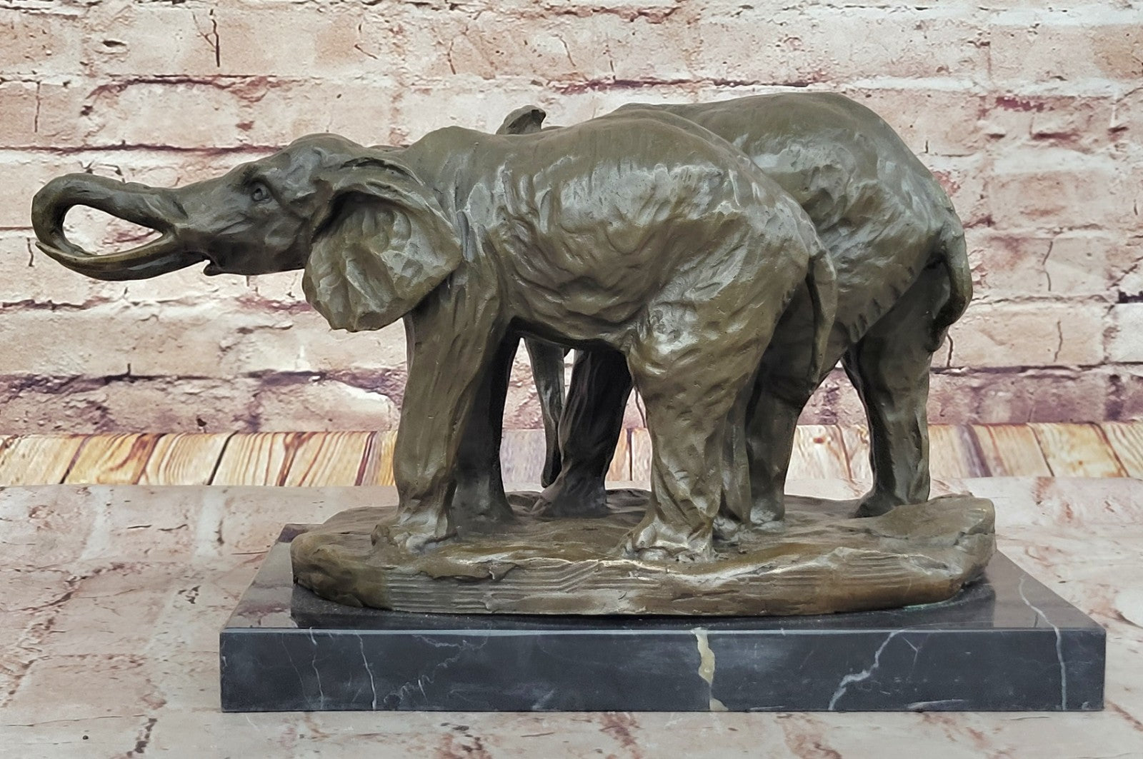 Bronze Sculpture Art Deco Walking Happy Elephants Bronze Sculpture Home Decor