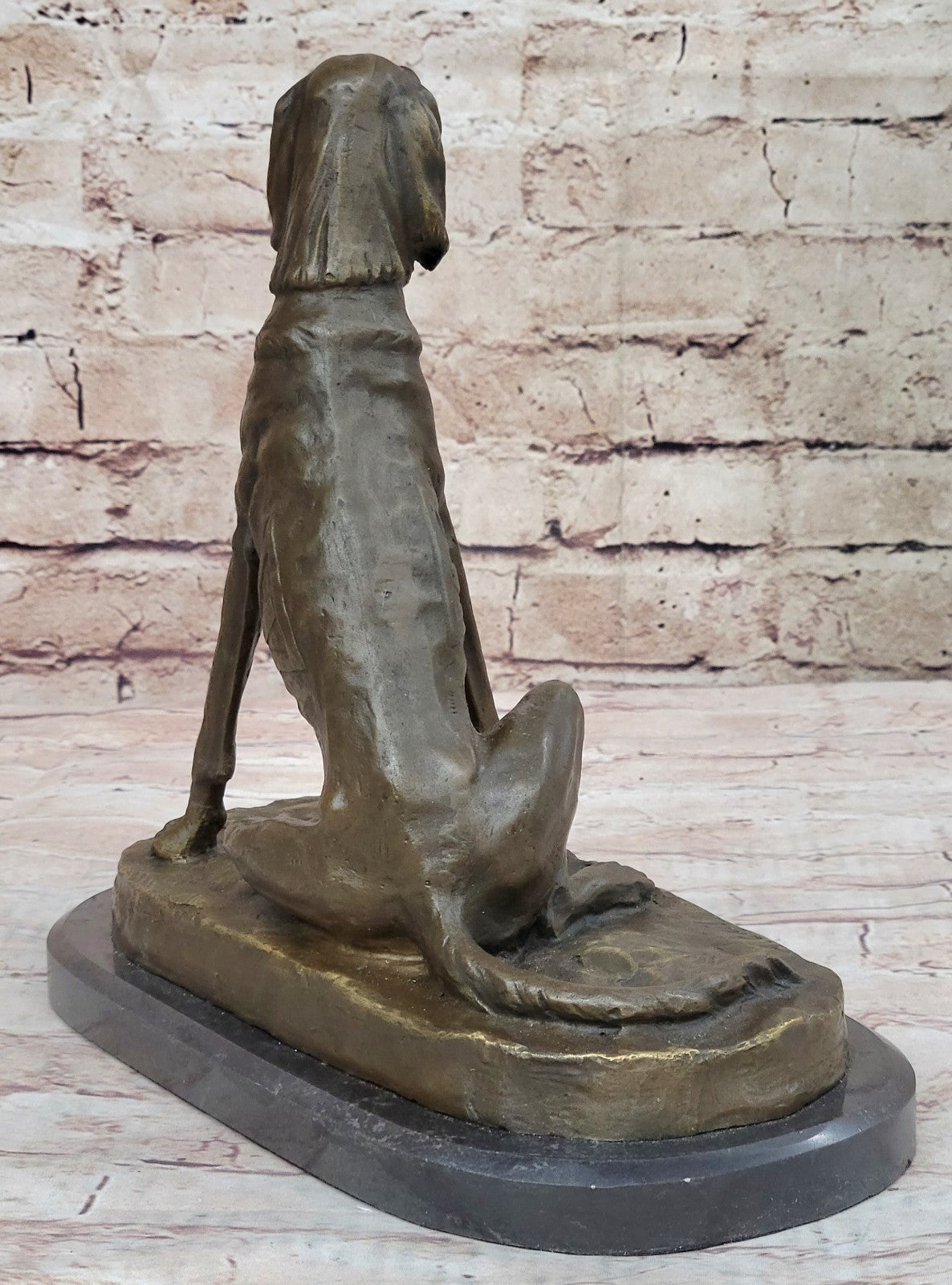 Vintage Bassett Hound Dog Figurine on Base Heavy Bronze Made in Europe By Cail