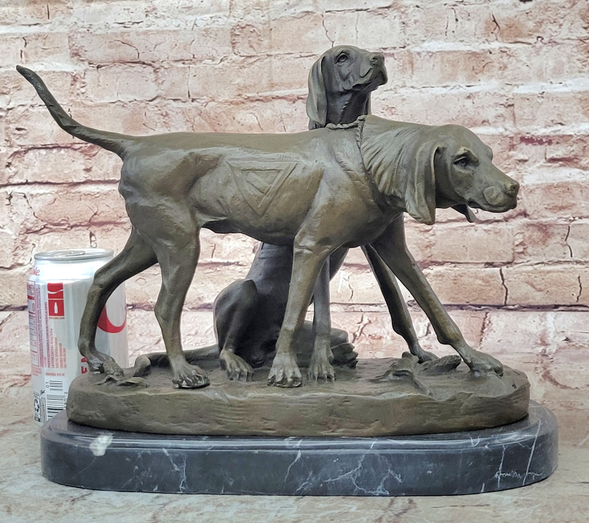 Handcrafted bronze sculpture SALE Dogs Hunting Signed Hot Cast Figurine Figure