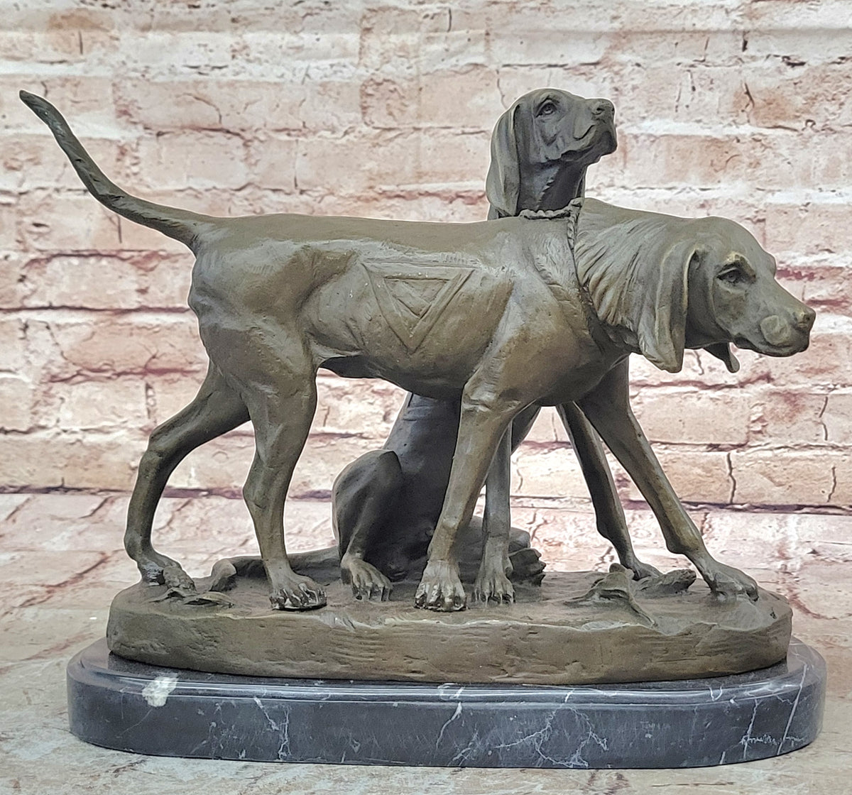 Handcrafted bronze sculpture SALE Dogs Hunting Signed Hot Cast Figurine Figure