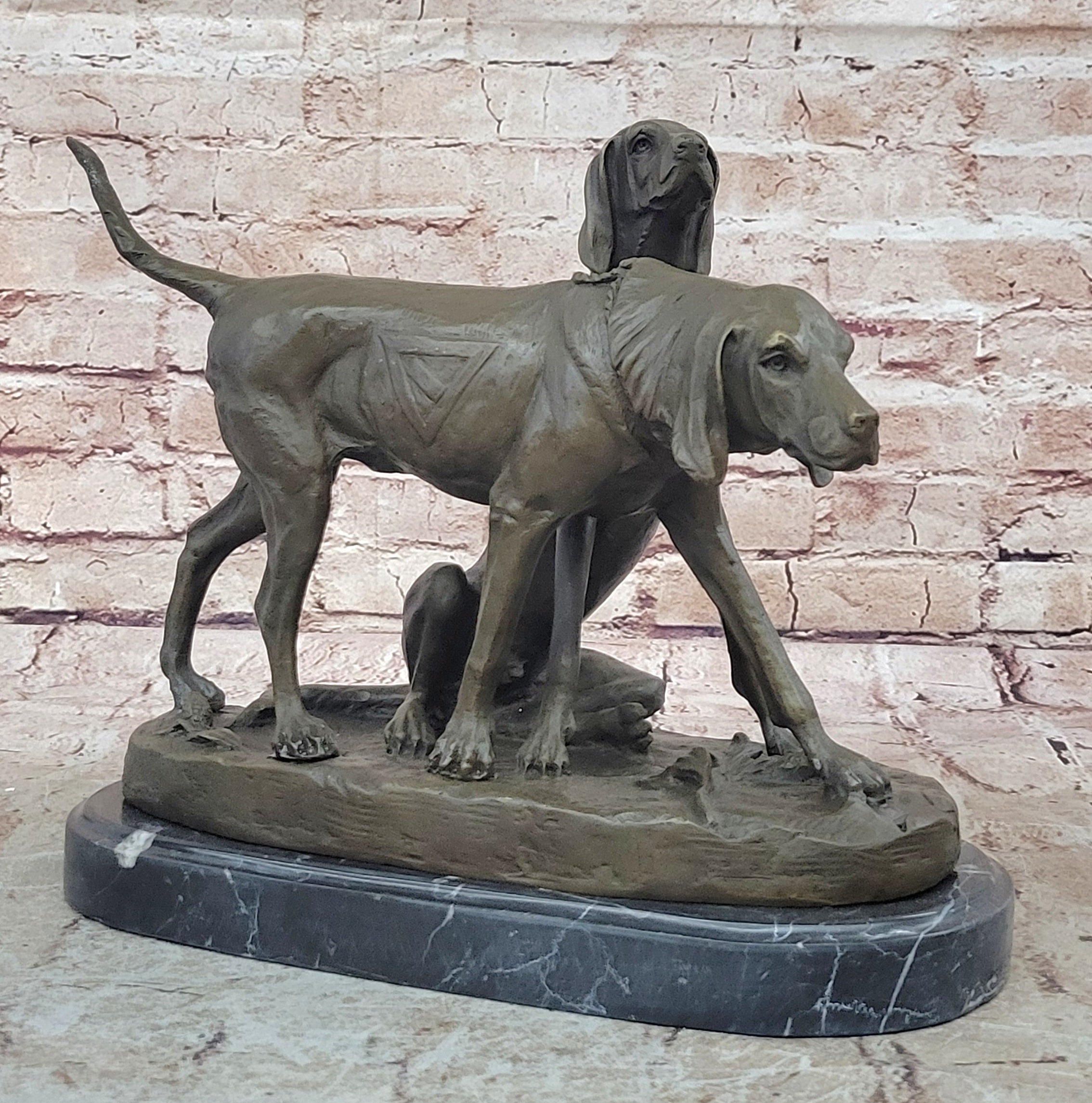 Handcrafted bronze sculpture SALE Dogs Hunting Signed Hot Cast Figurine Figure