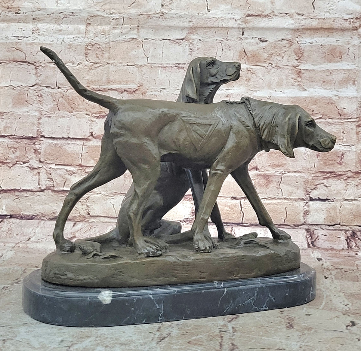 Handcrafted bronze sculpture SALE Dogs Hunting Signed Hot Cast Figurine Figure