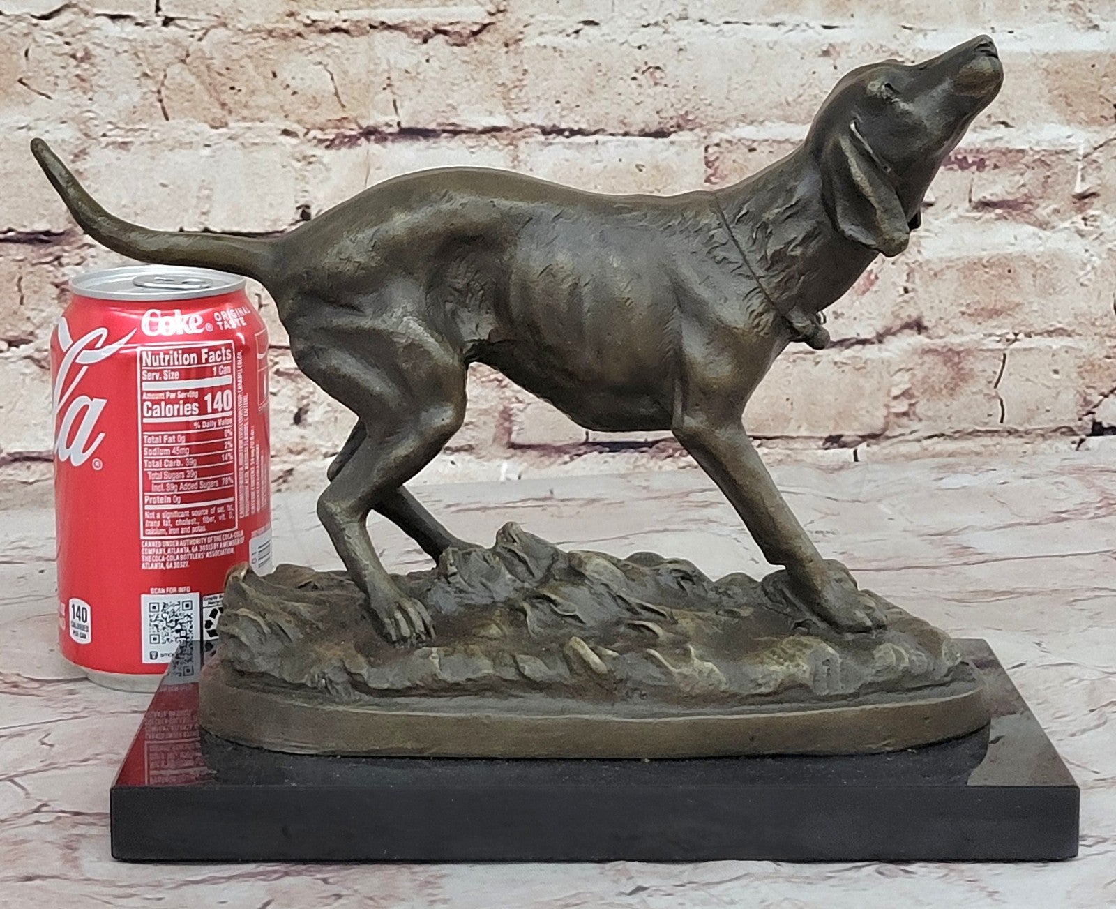 Black Yellow Labrador Retriever Hunting Water Gun Bird Dog Bronze Marble Statue