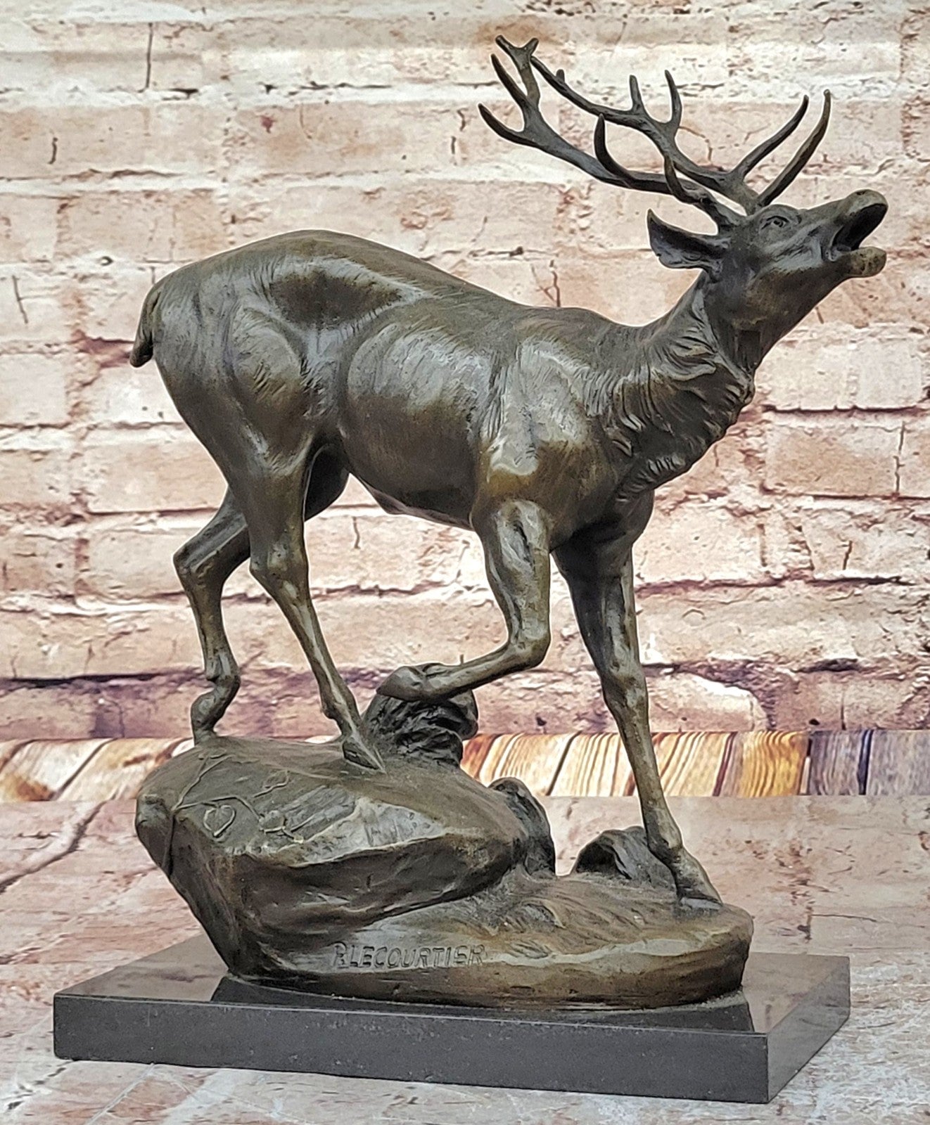 M. Lopez HotCast Stag Buck Deer Cabin Lodge Decor Bronze Sculpture Figurine Sale