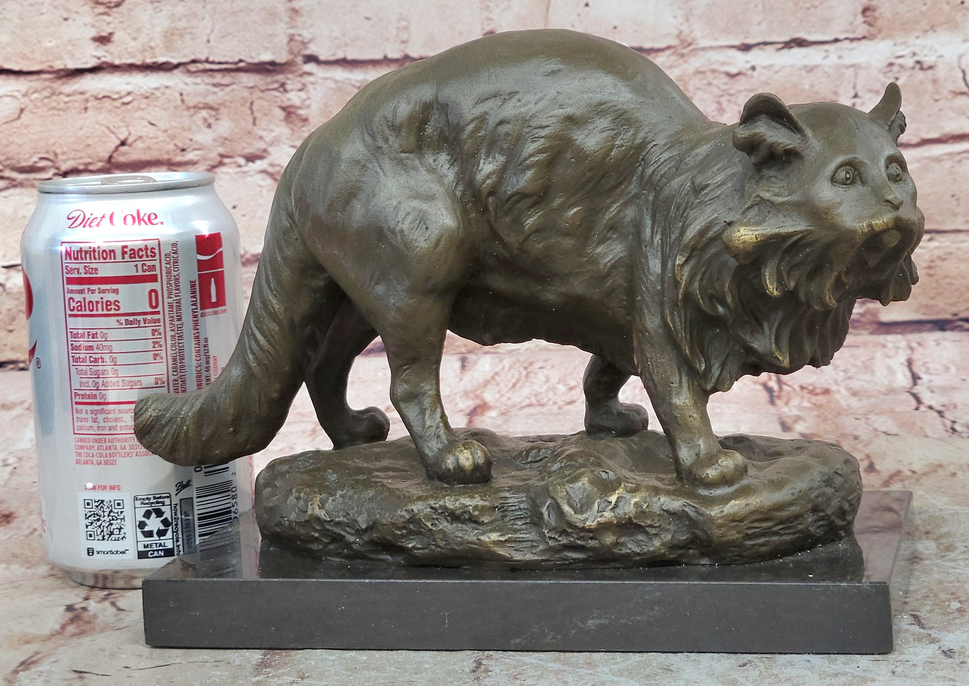 Rare Bronze Sculpture of Cat by Charles jonchery Home Office Deco Figurine5