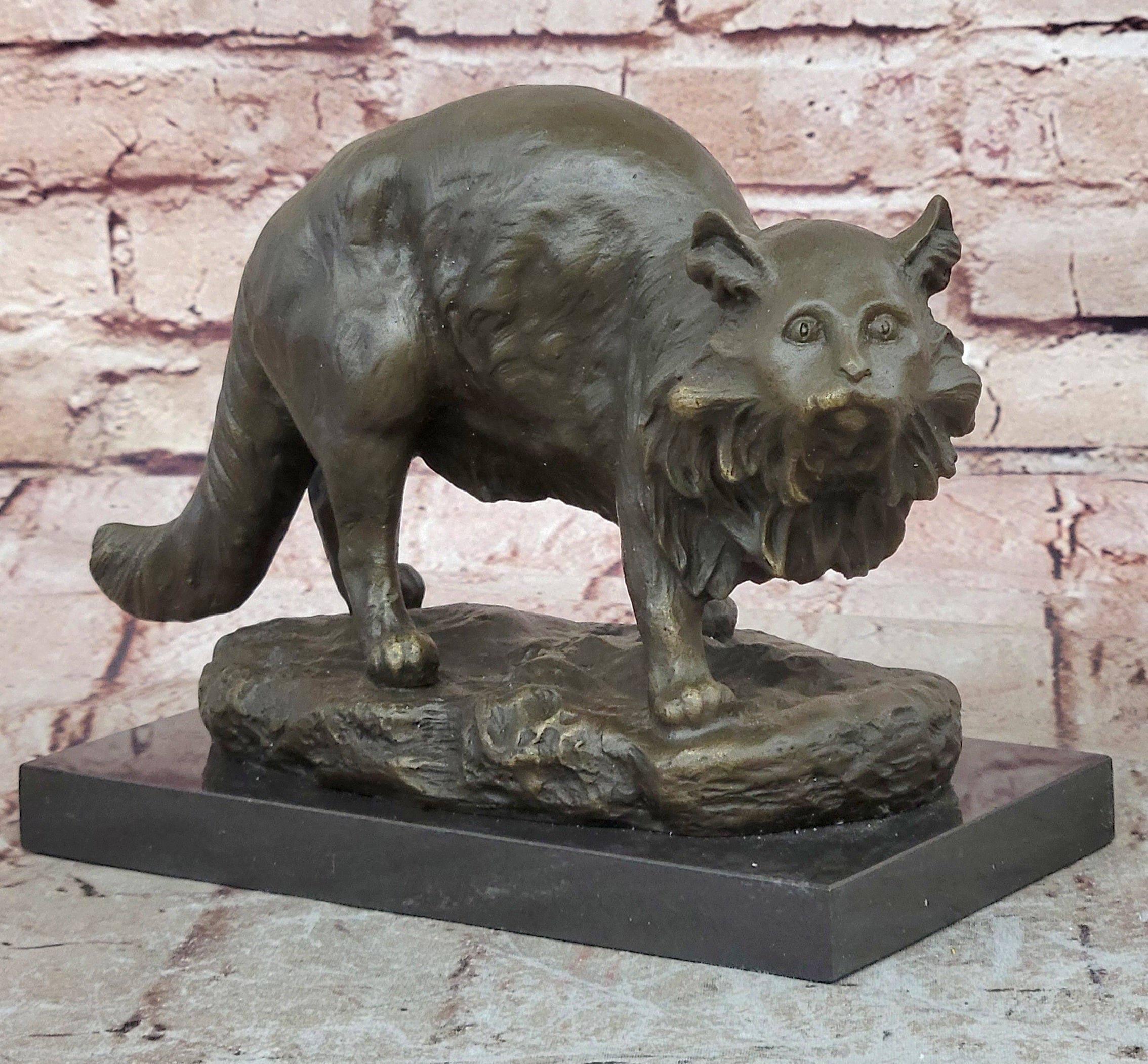 Rare Bronze Sculpture of Cat by Charles jonchery Home Office Deco Figurine5