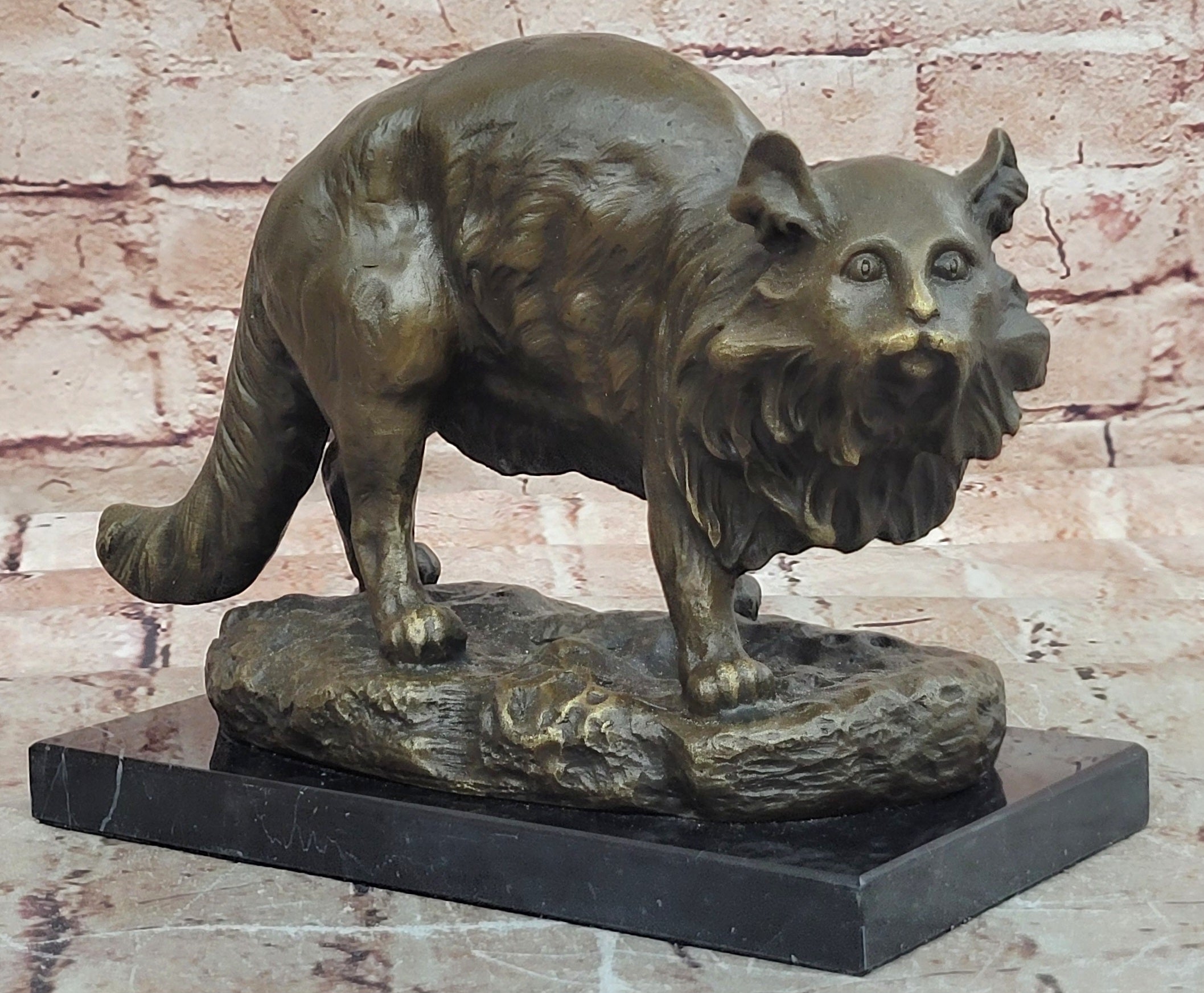 Rare Bronze Sculpture of Cat by Charles jonchery Home Office Deco Figurine5