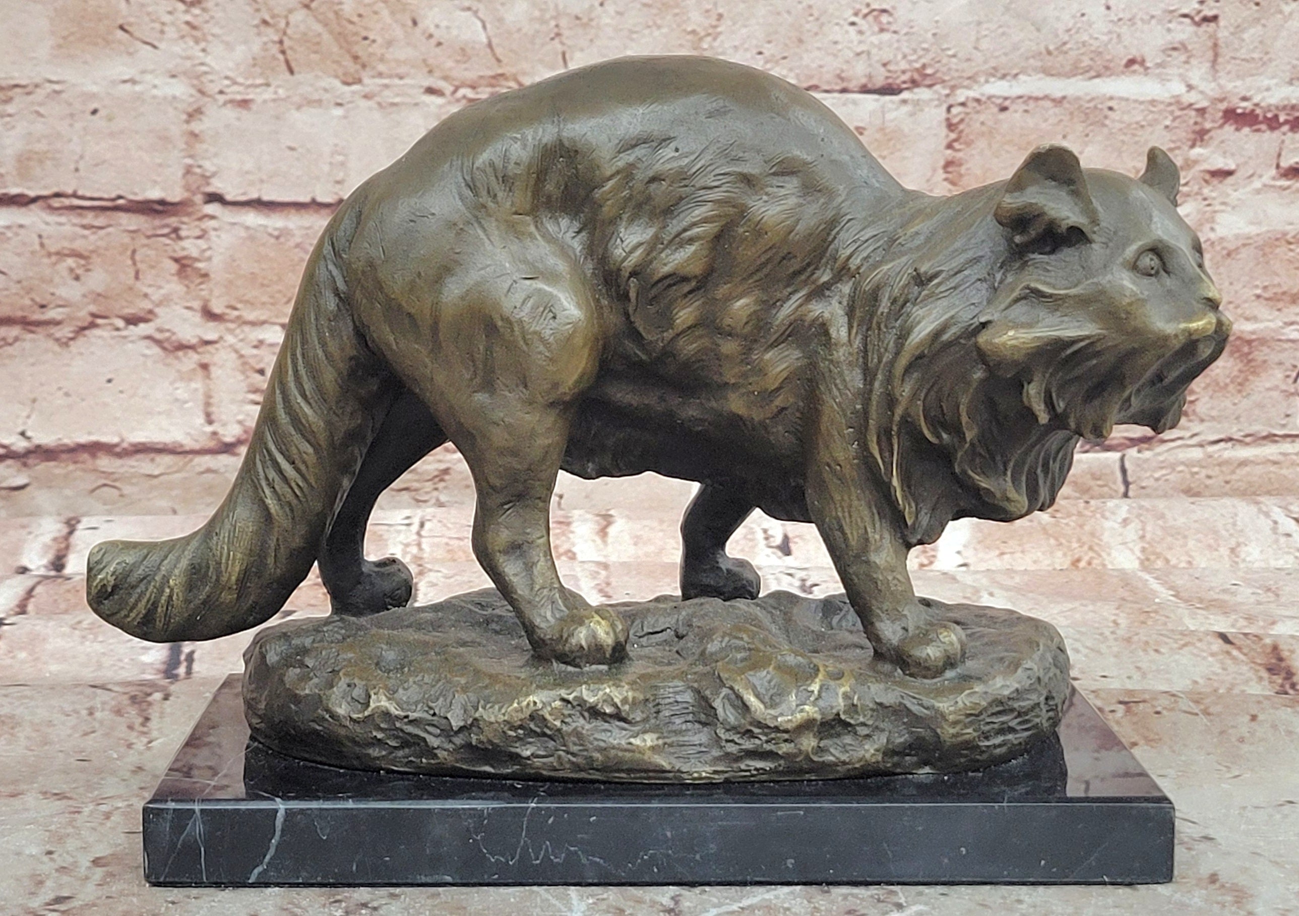 Rare Bronze Sculpture of Cat by Charles jonchery Home Office Deco Figurine5