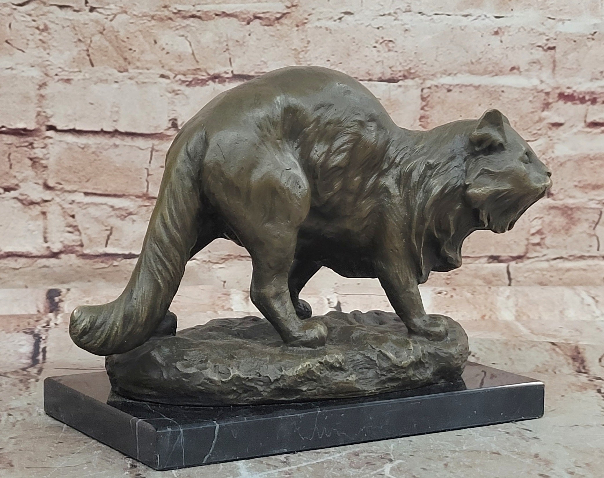 Rare Bronze Sculpture of Cat by Charles jonchery Home Office Deco Figurine5