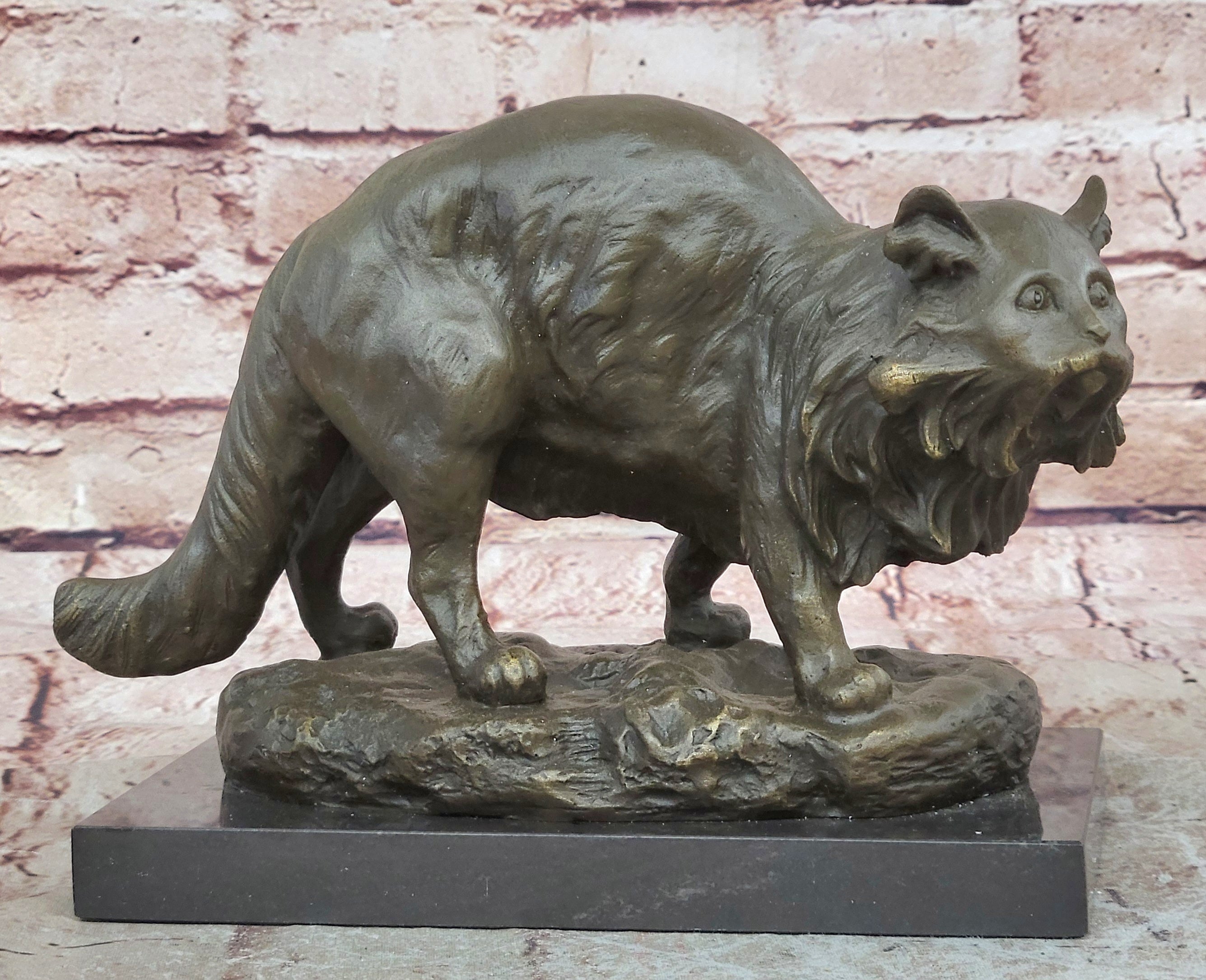 Rare Bronze Sculpture of Cat by Charles jonchery Home Office Deco Figurine5