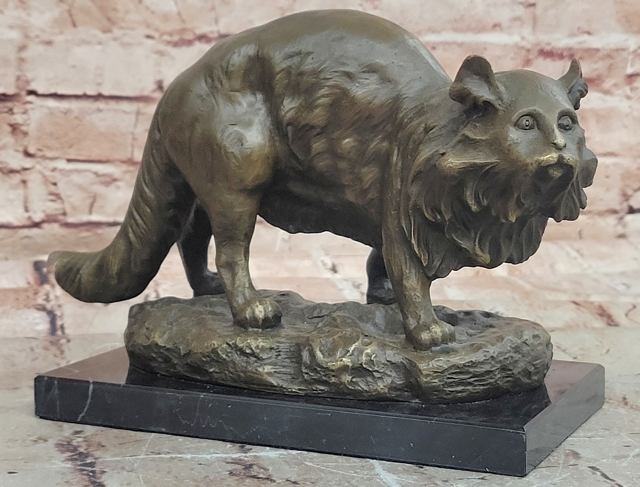 Rare Bronze Sculpture of Cat by Charles jonchery Home Office Deco Figurine5