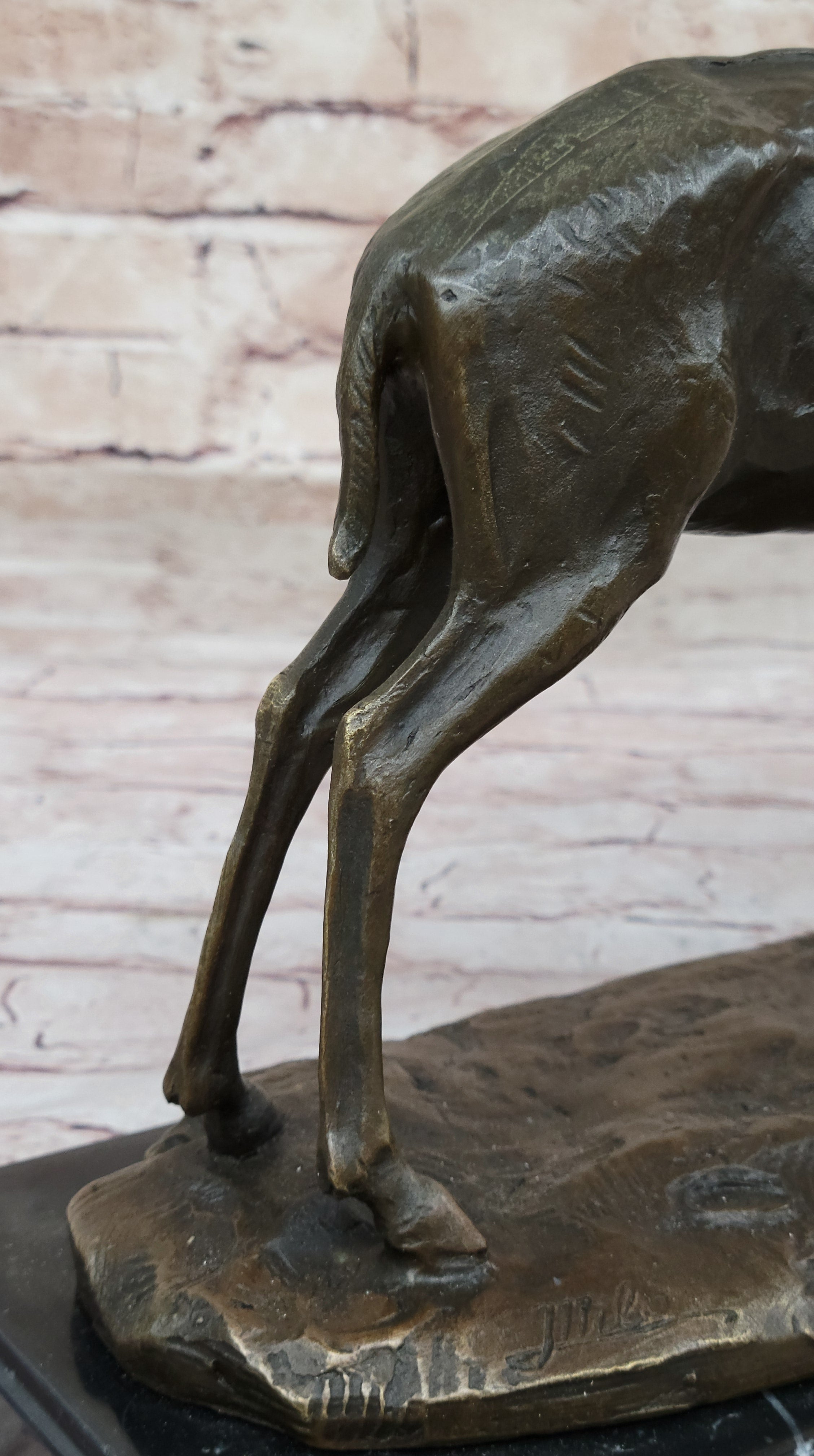 Gray Ghost" Standing mature kudu, Classic Wildlife Art Deco Statue Statuette