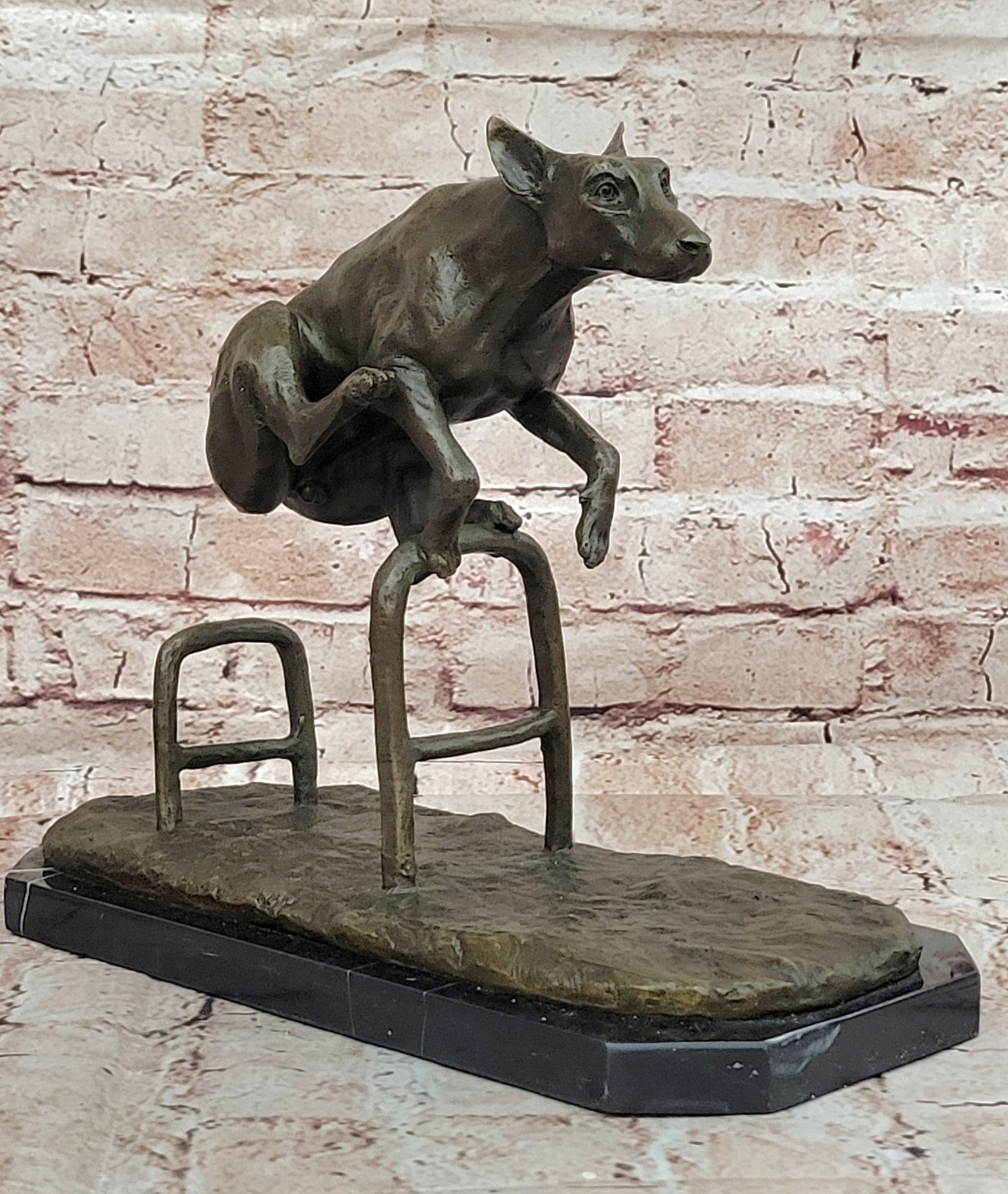 Doberman Genuine Bronze figurine dog art bronze from Spain Lost Wax Method Figurine
