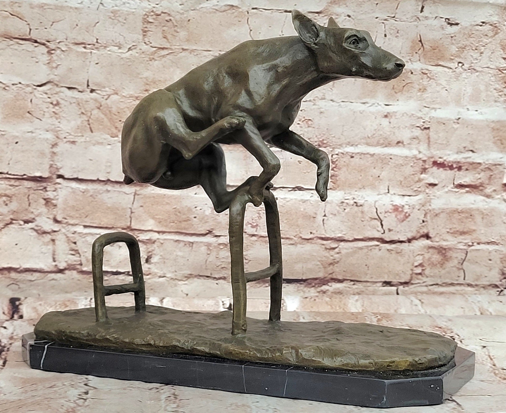 Doberman Genuine Bronze figurine dog art bronze from Spain Lost Wax Method Figurine