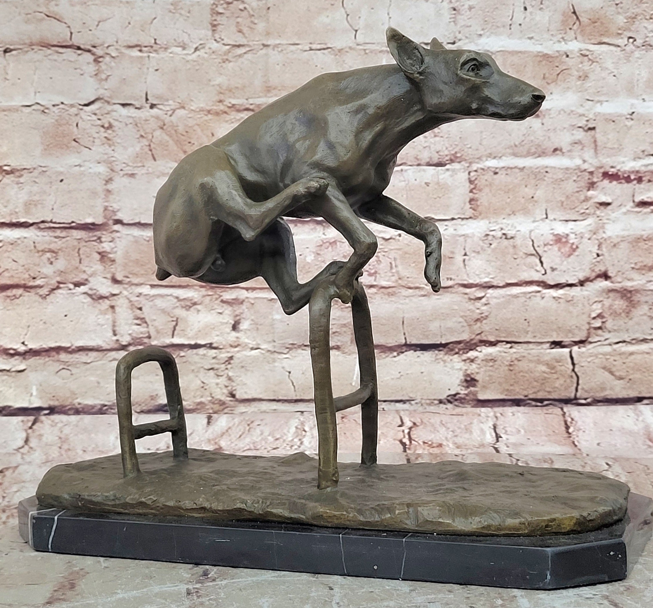 Doberman Genuine Bronze figurine dog art bronze from Spain Lost Wax Method Figurine