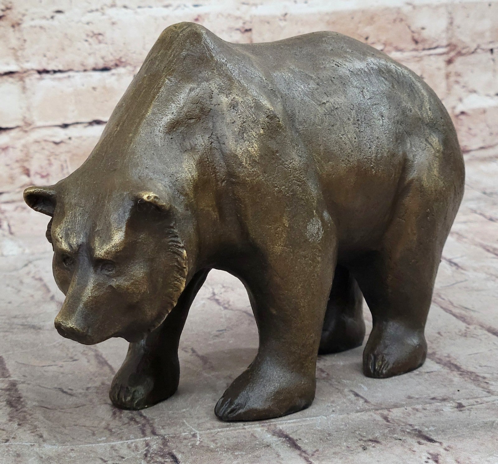Handcrafted Detailed Bronze Beauty Animal Bear Bronze Sculpture Home Decor