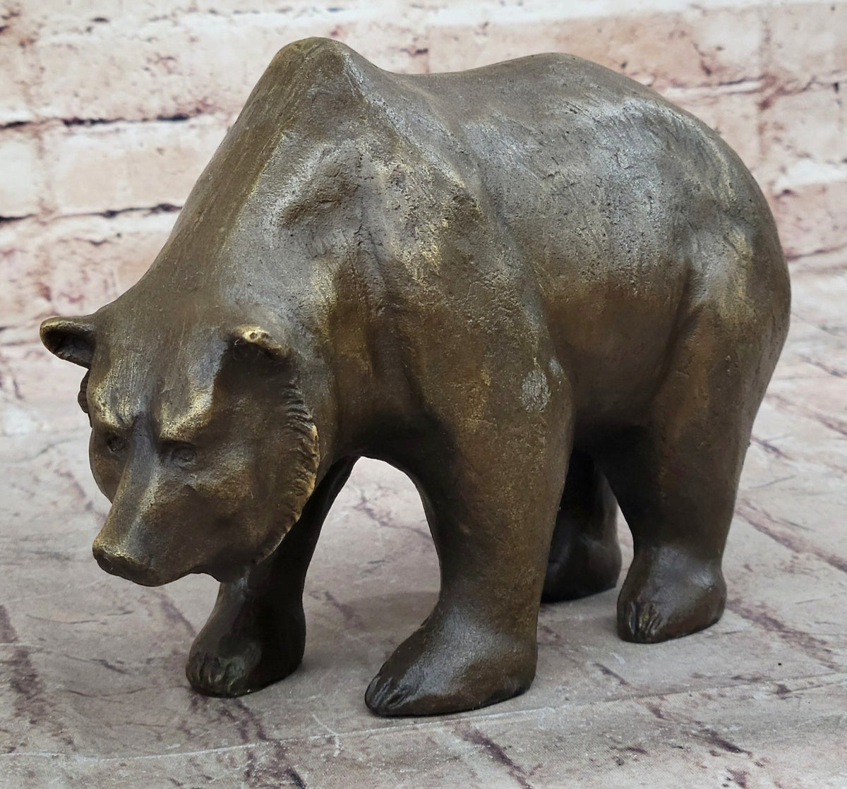 Handcrafted Detailed Bronze Beauty Animal Bear Bronze Sculpture Home Decor
