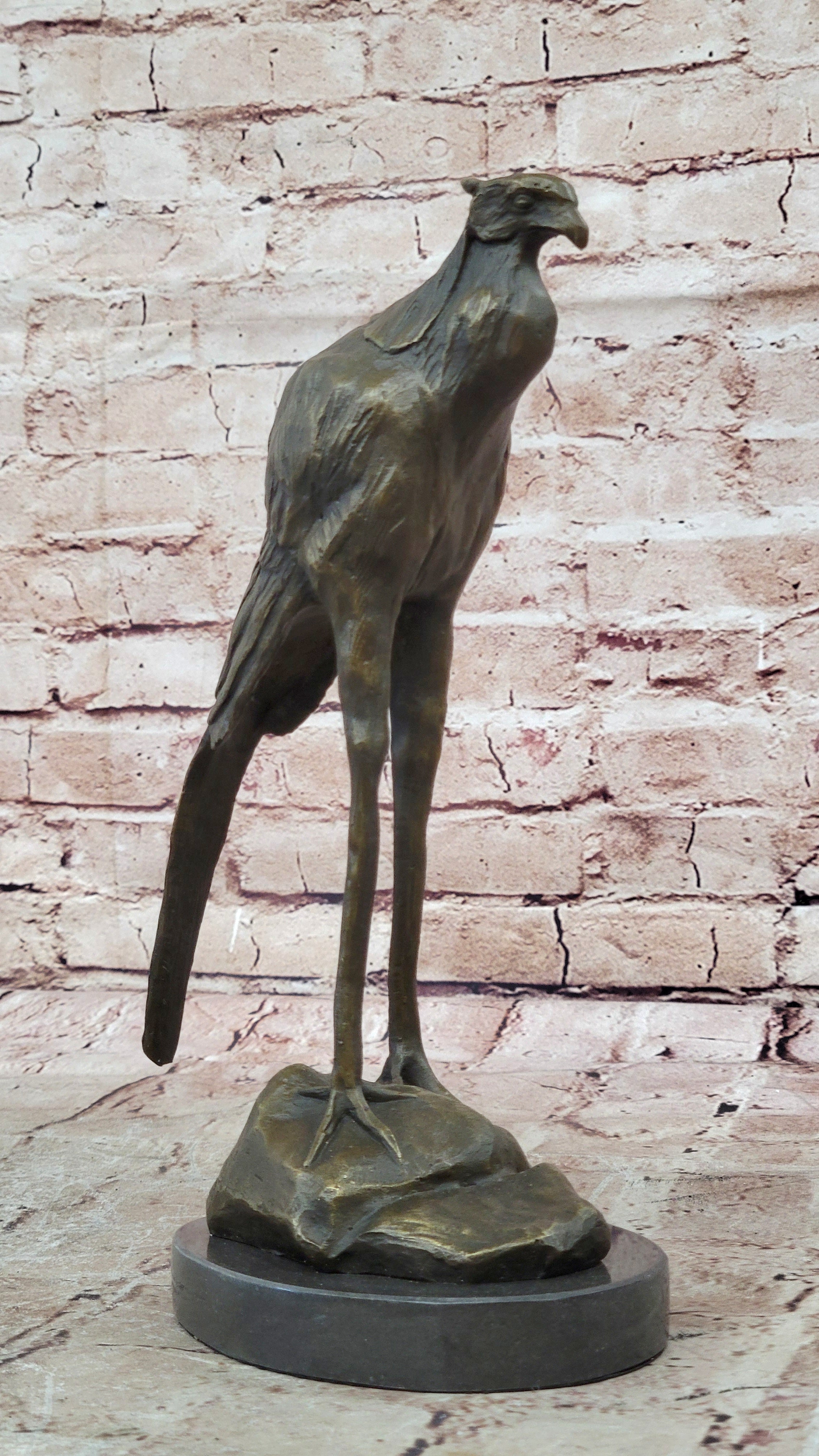 Bronze Sculpture, Hand Made Statue REMBRANDT BUGATTI STORK EXOTIC Figurine Decor