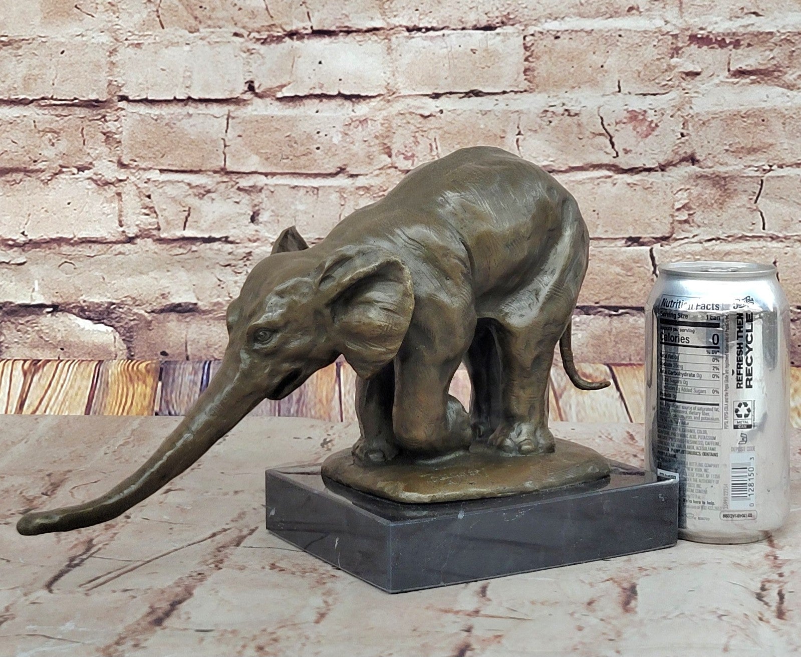 Hot Cast Lucky Elephant by Bugatti Bronze Sculpture Home Cabin Decoration