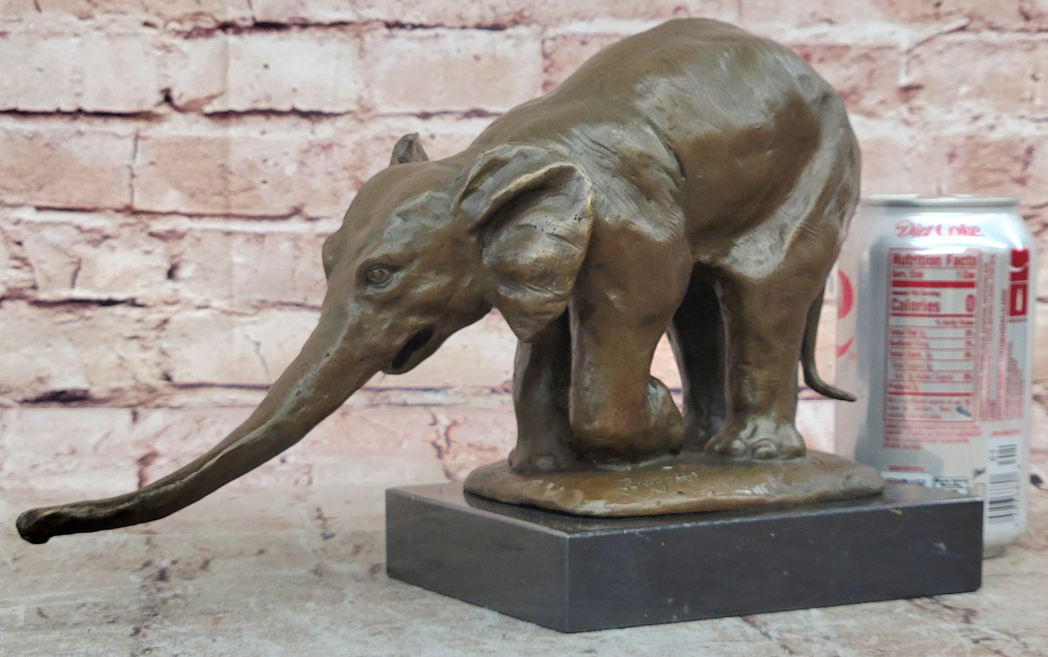 Hot Cast Lucky Elephant by Bugatti Bronze Sculpture Home Cabin Decoration