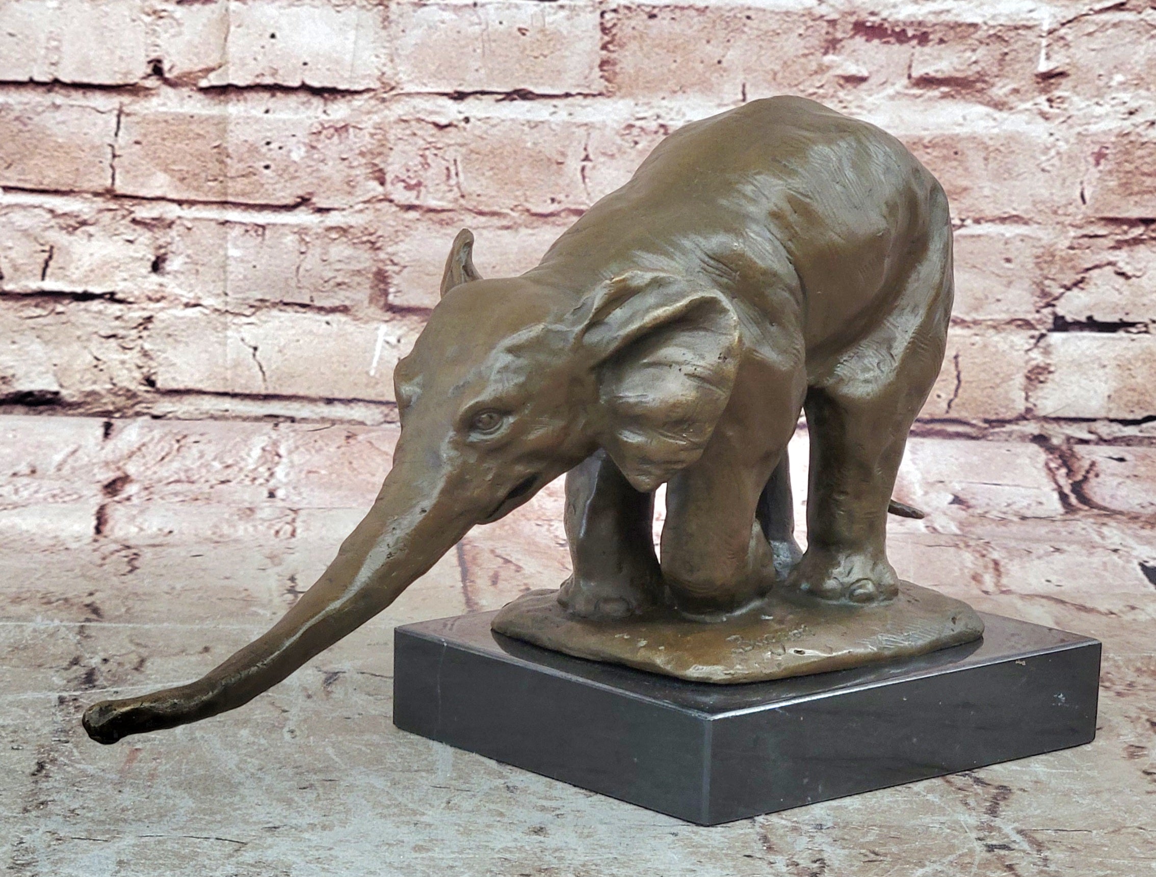 Hot Cast Lucky Elephant by Bugatti Bronze Sculpture Home Cabin Decoration