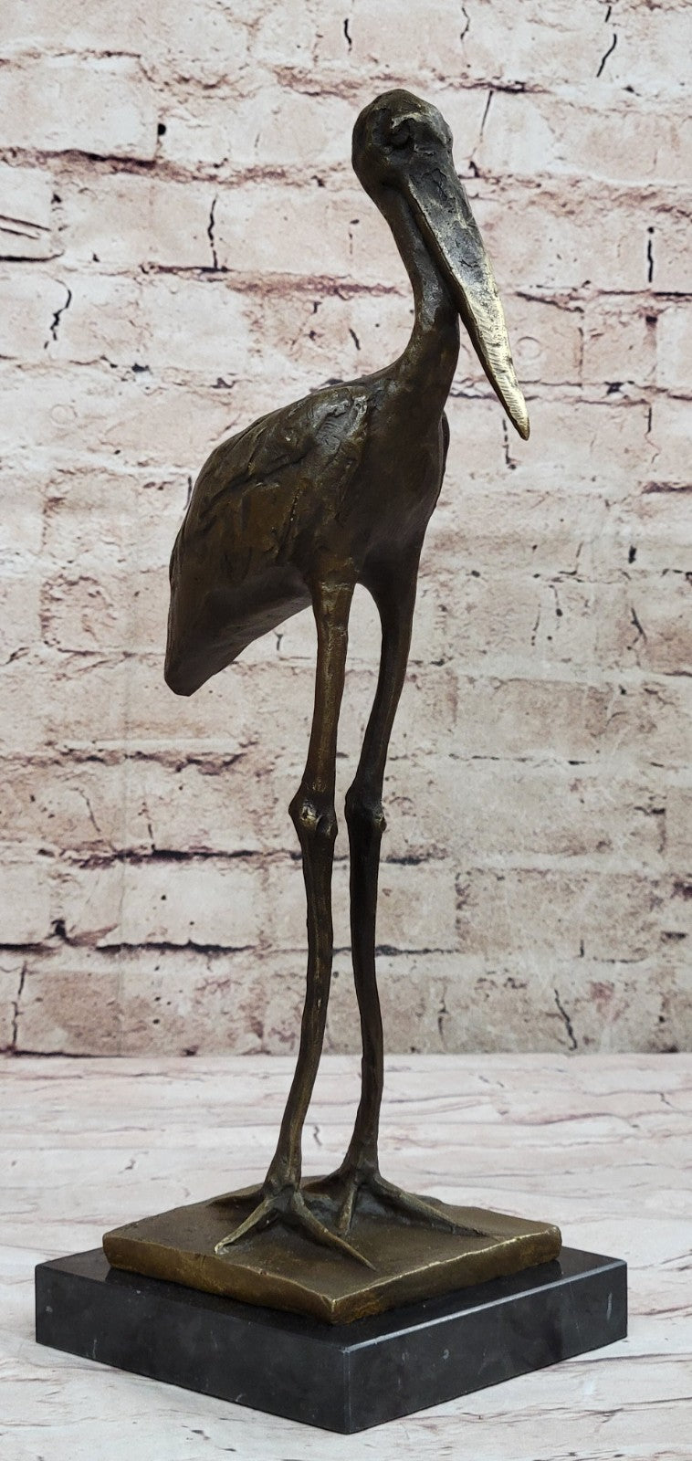 REMBRANDT BUGATTI STORK EXOTIC BIRD BRONZE SCULPTURE HOT CAST HOME CABIN DECOR