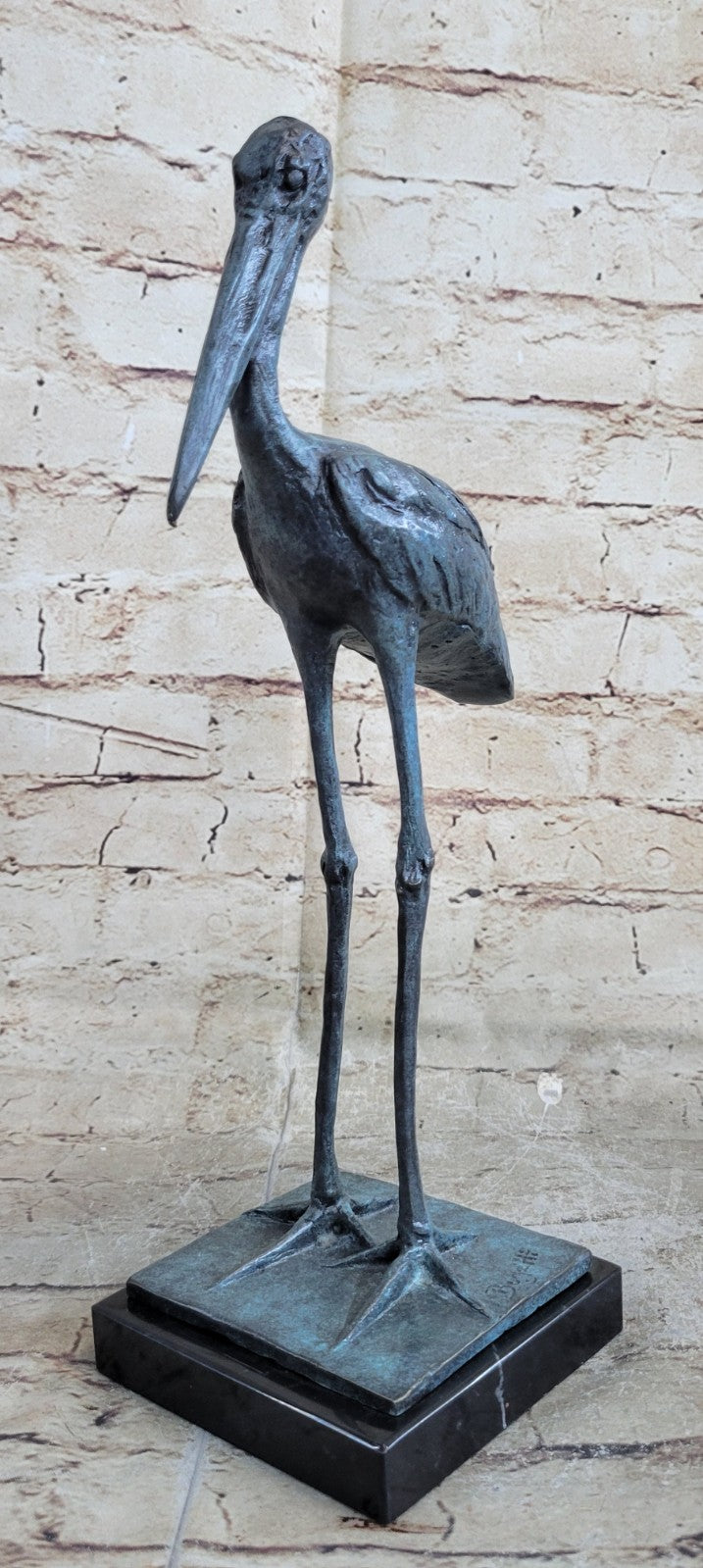 BRONZE SCULPTURE HAND MADE STATUE REMBRANDT BUGATTI STORK EXOTIC BIRD ARTWORK