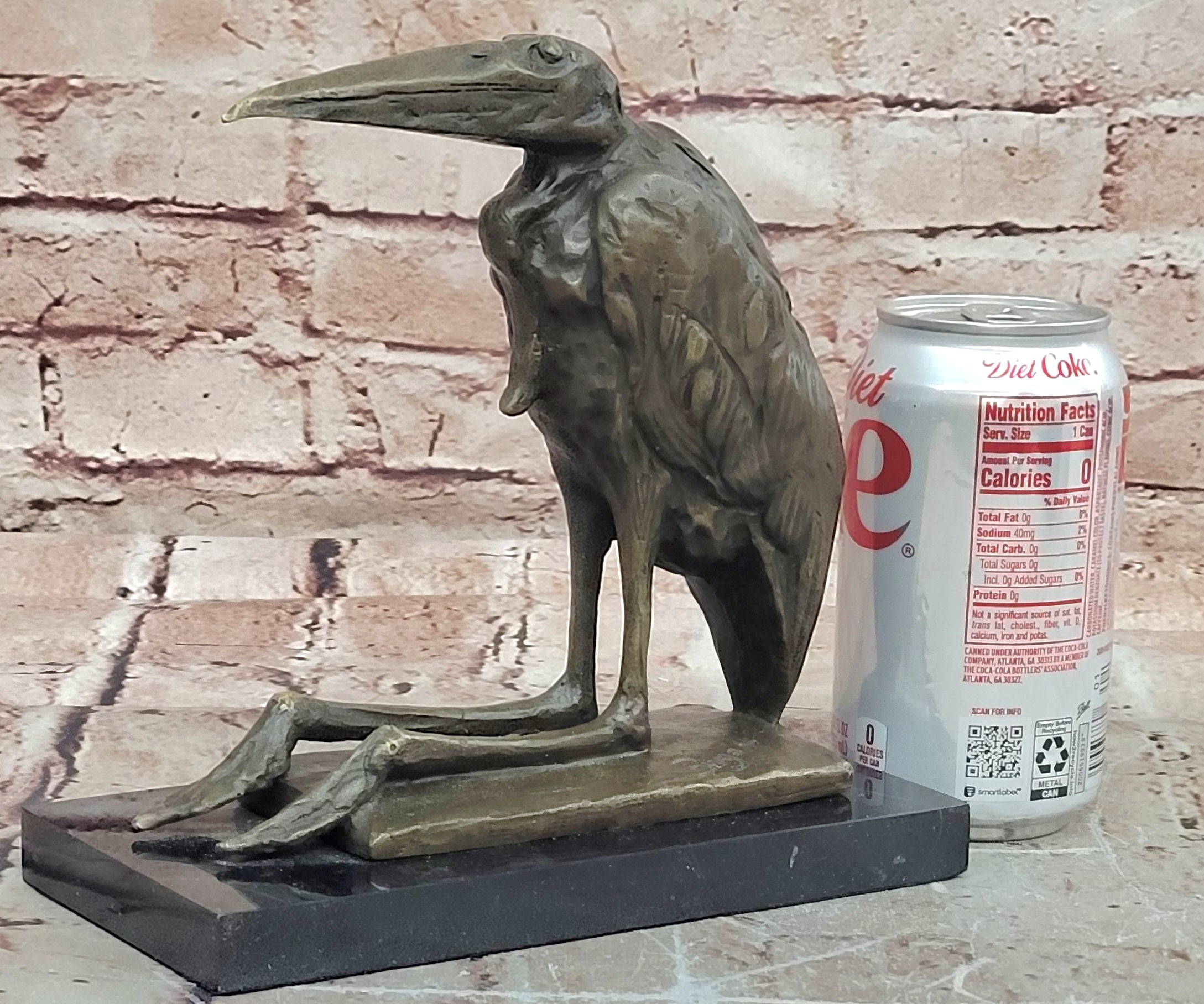 Marabou Stork Bronze Sculpture Rembrandt Bugatti Style Animal Statue