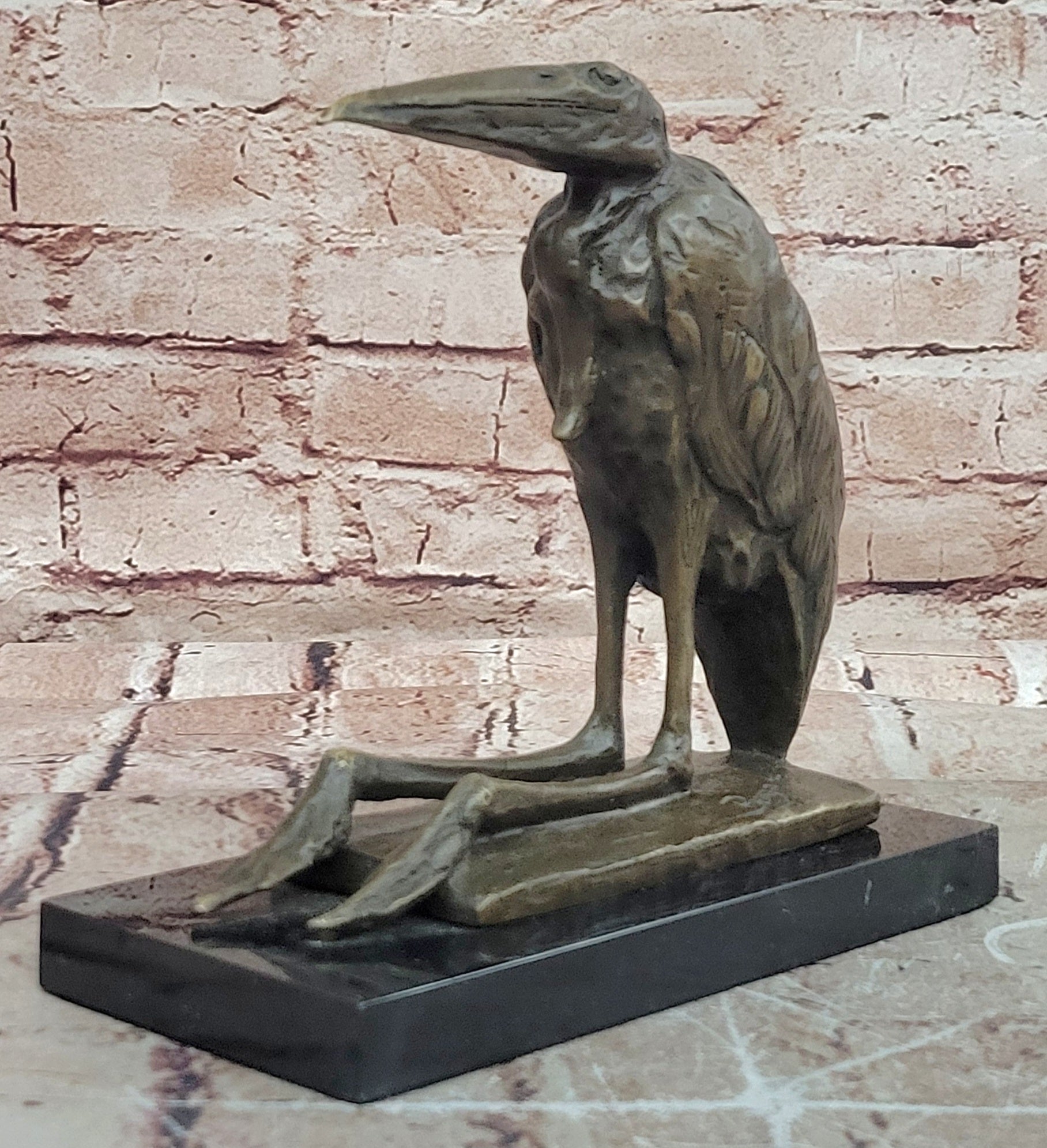Marabou Stork Bronze Sculpture Rembrandt Bugatti Style Animal Statue