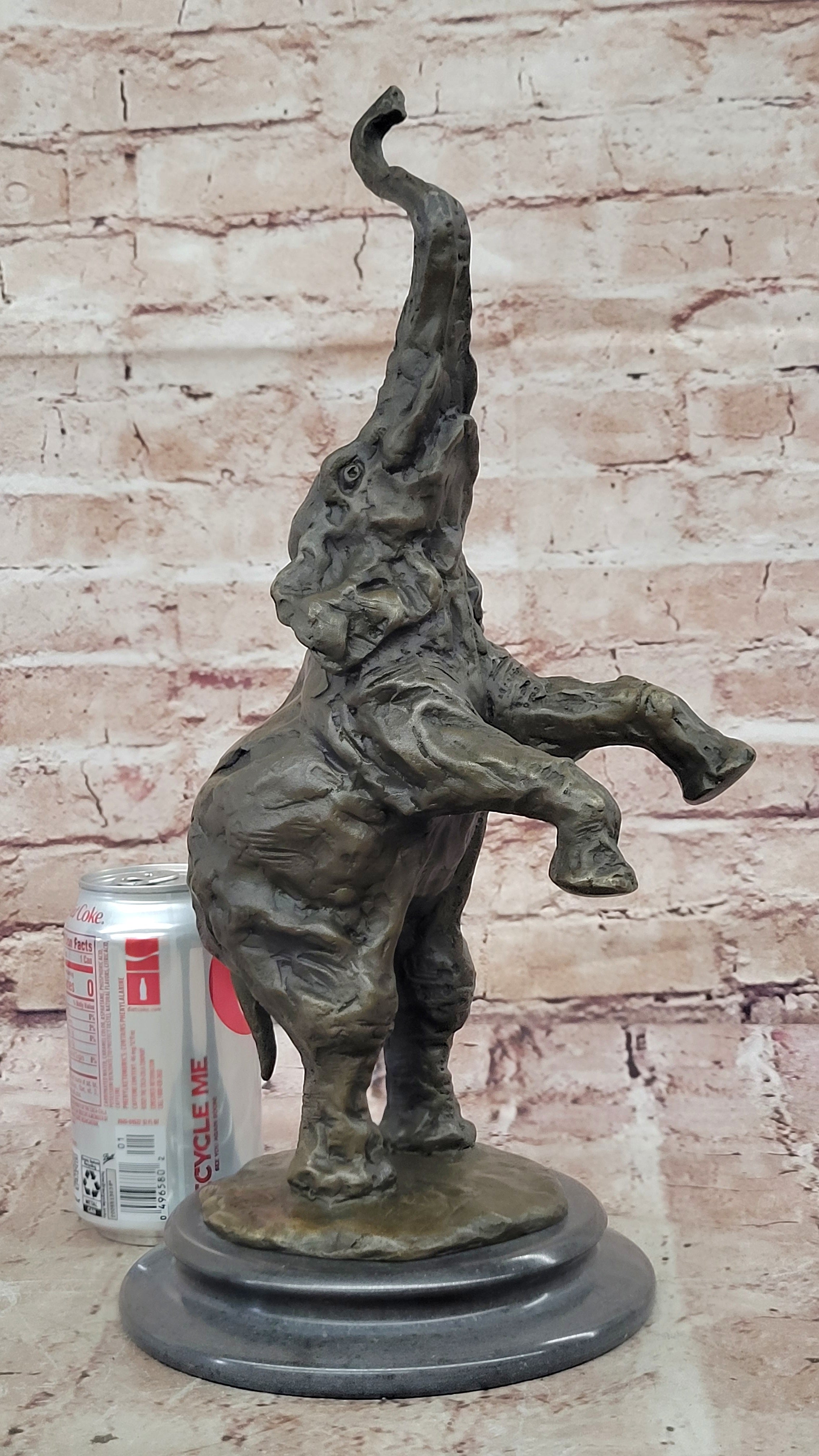 Bronze Sculpture Jumping Elephant Hand Made by Lost Wax Method Home Decor