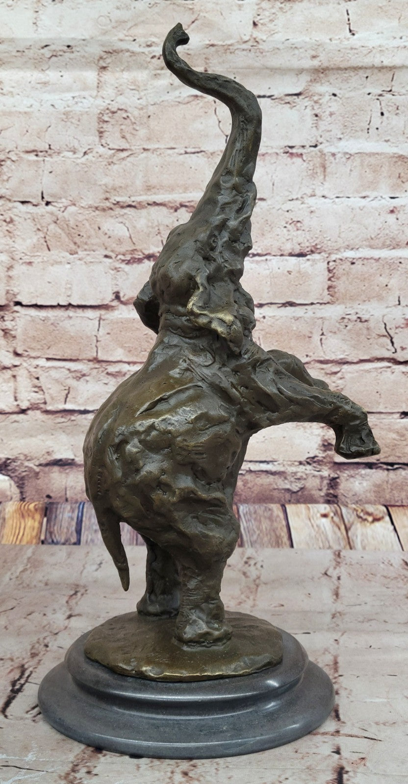 Bronze Sculpture Jumping Elephant Hand Made by Lost Wax Method Home Decor