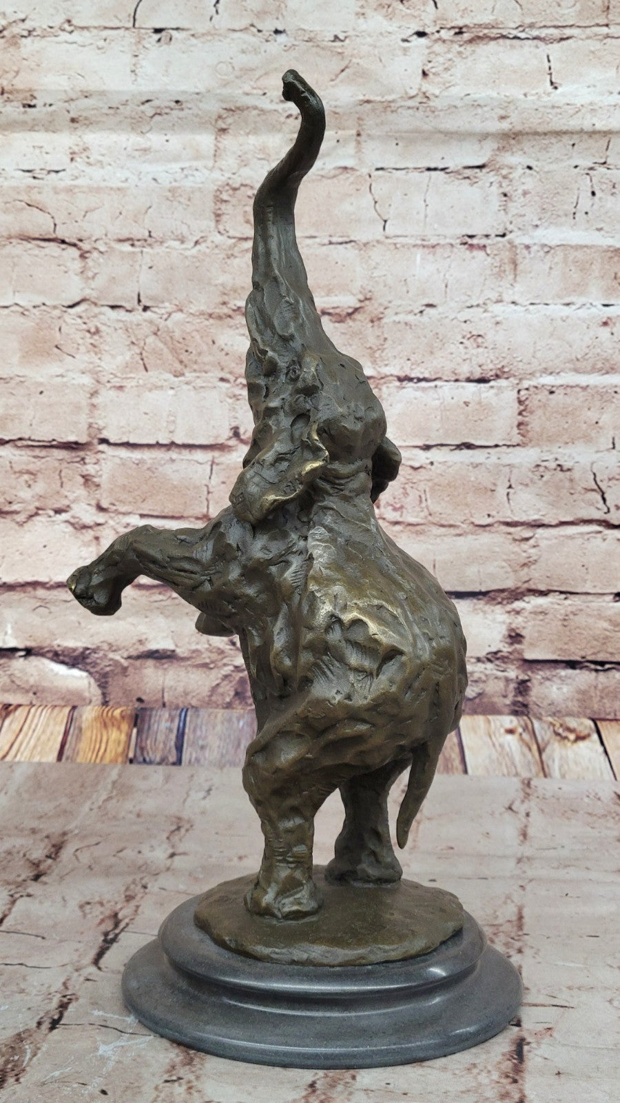 Bronze Sculpture Jumping Elephant Hand Made by Lost Wax Method Home Decor