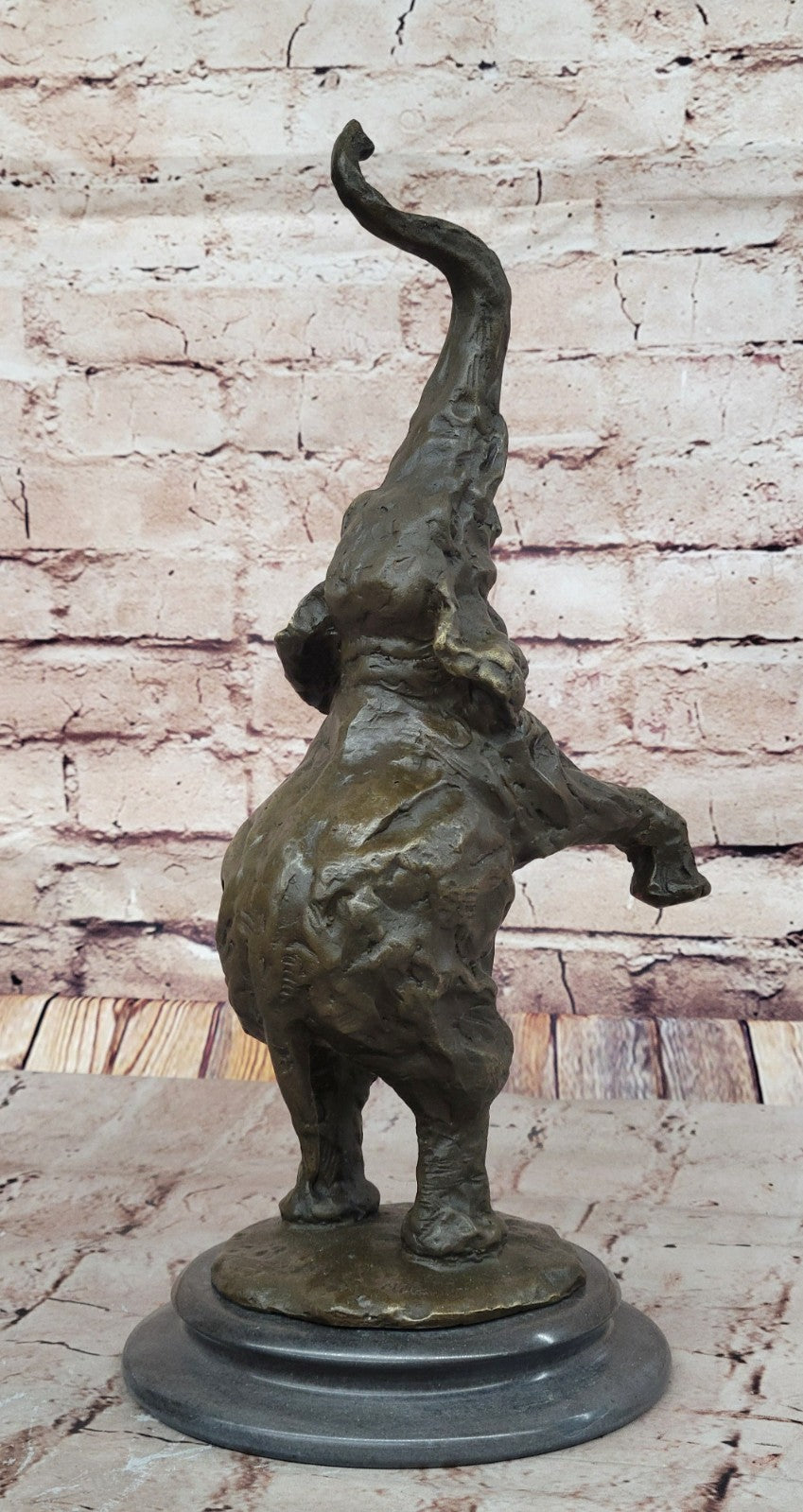 Bronze Sculpture Jumping Elephant Hand Made by Lost Wax Method Home Decor