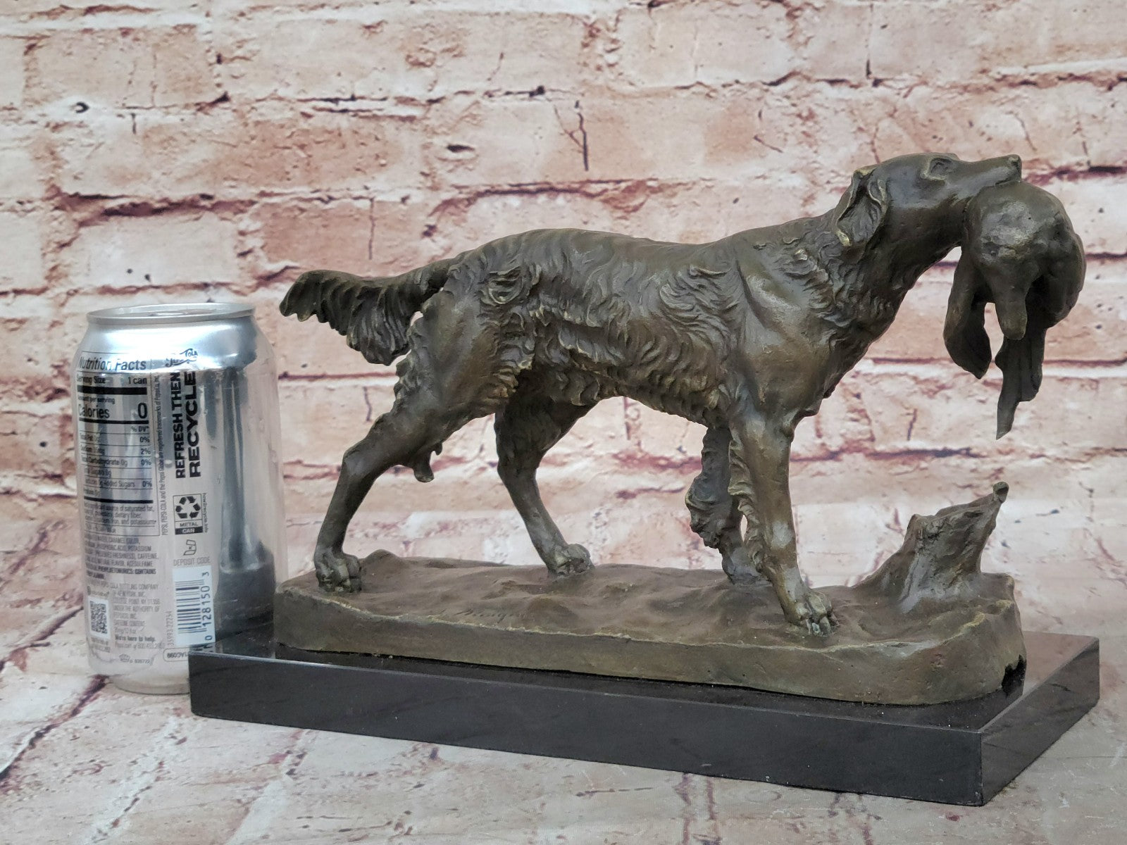 Labrador Retriever Bird Hunting Dog Bronze Marble Sculpture Trials Award Statue