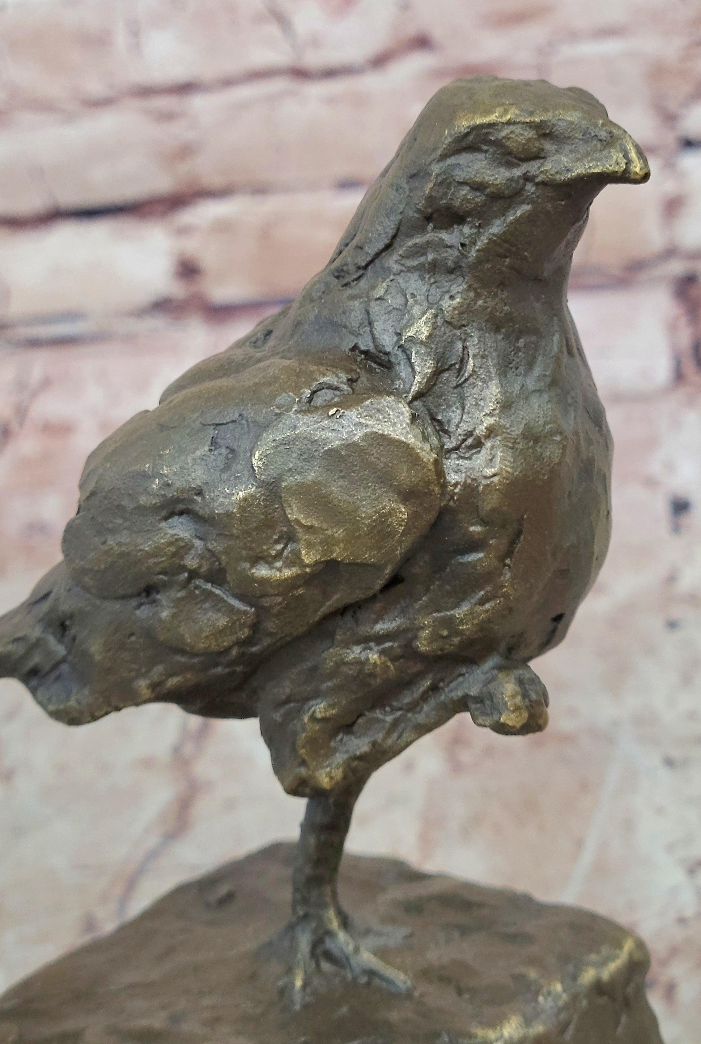 RARE MILO AUSTRIAN SPARROW PIGEON BRONZE SCULPTUTURE MARBLE BASE FIGURINE FIGURE