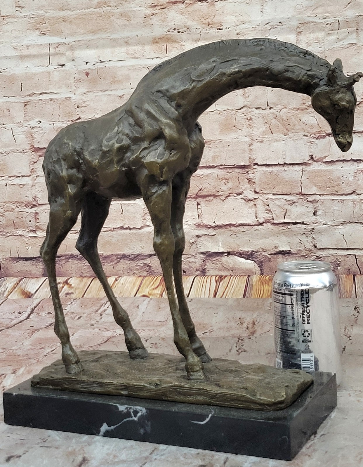 Graceful Giraffe Bronze Figure Sculpture Signed Milo Lost Wax Method Wildlife Art