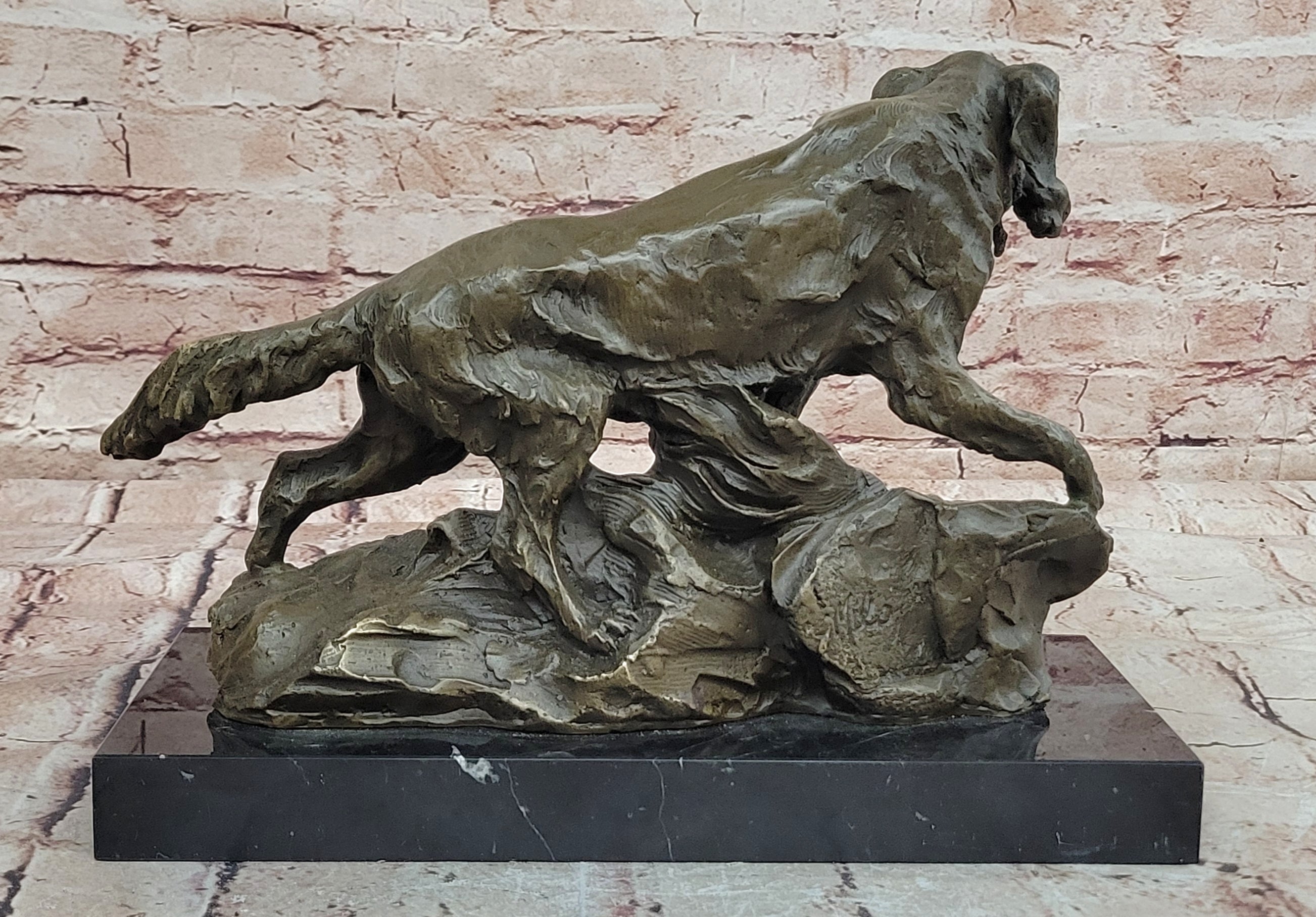 Milo Signed Labrador Retriever Bronze Sculpture Dog with Duck Hot Cast
