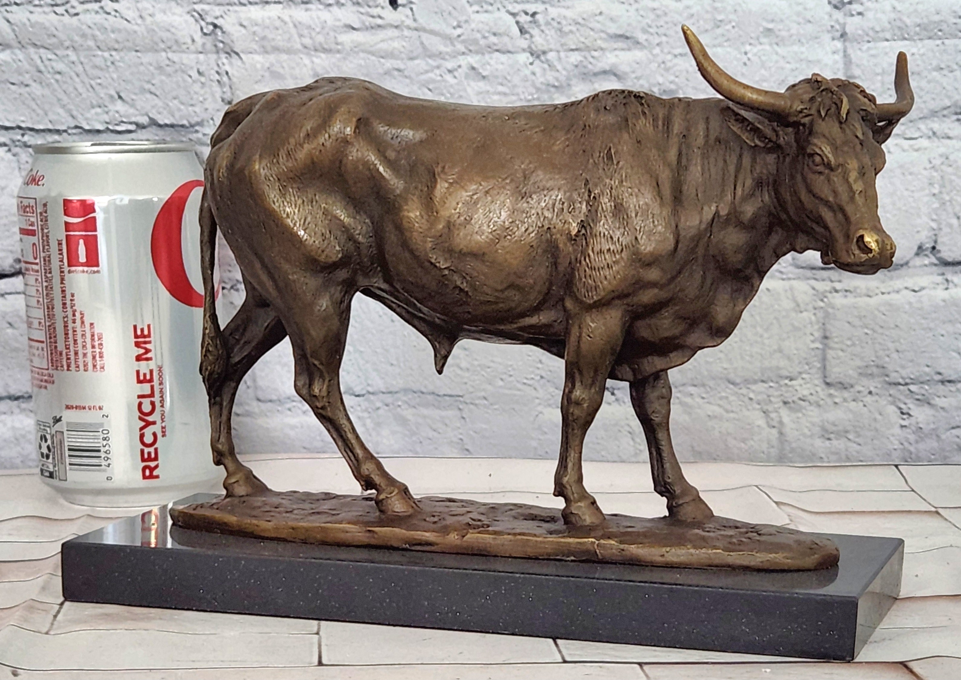 Art Deco Hot Cast Farm Trophy Cow Bull Bronze Sculpture Statute Figurine Figure