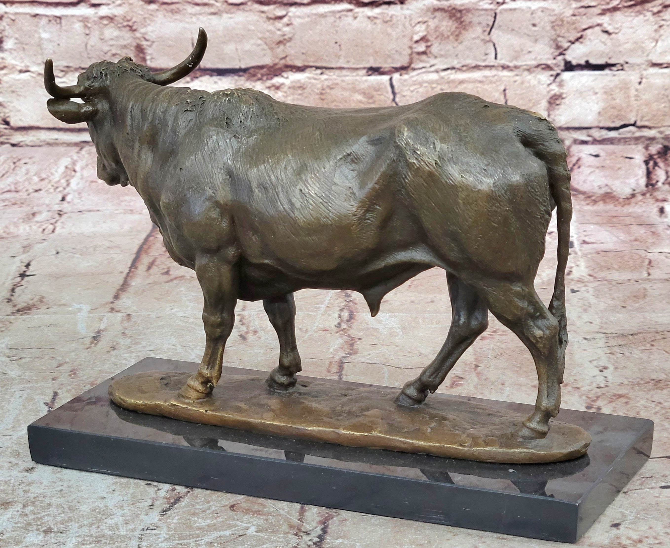 Art Deco Hot Cast Farm Trophy Cow Bull Bronze Sculpture Statute Figurine Figure