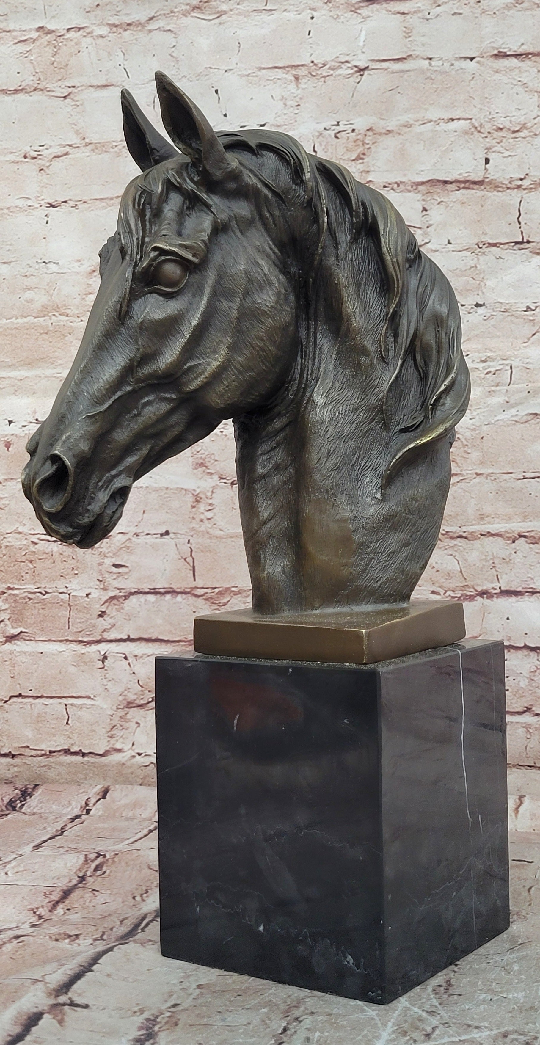 Genuine Milo Horse Bust Bronze Statue Fine Art Equestrian Collectible