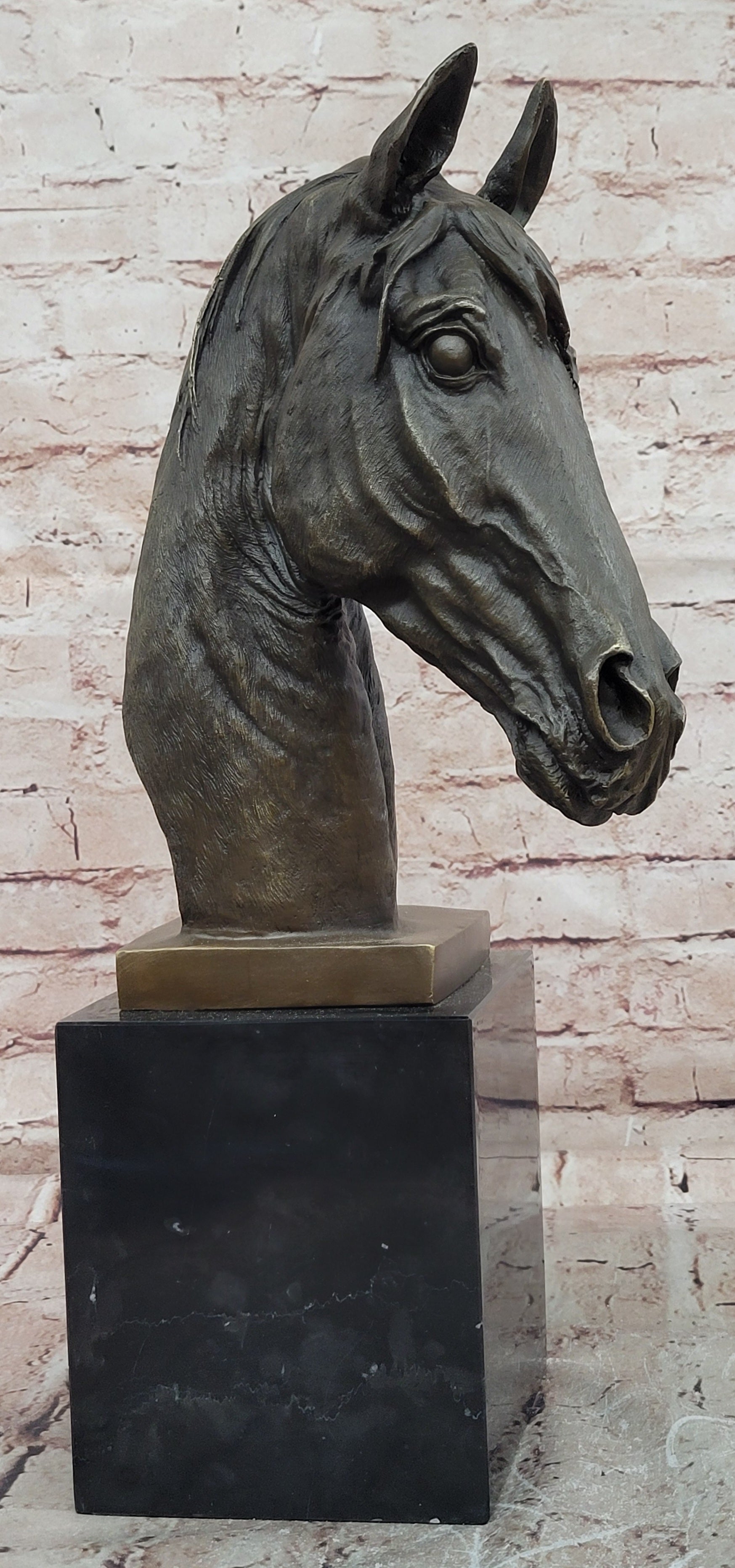 Genuine Milo Horse Bust Bronze Statue Fine Art Equestrian Collectible